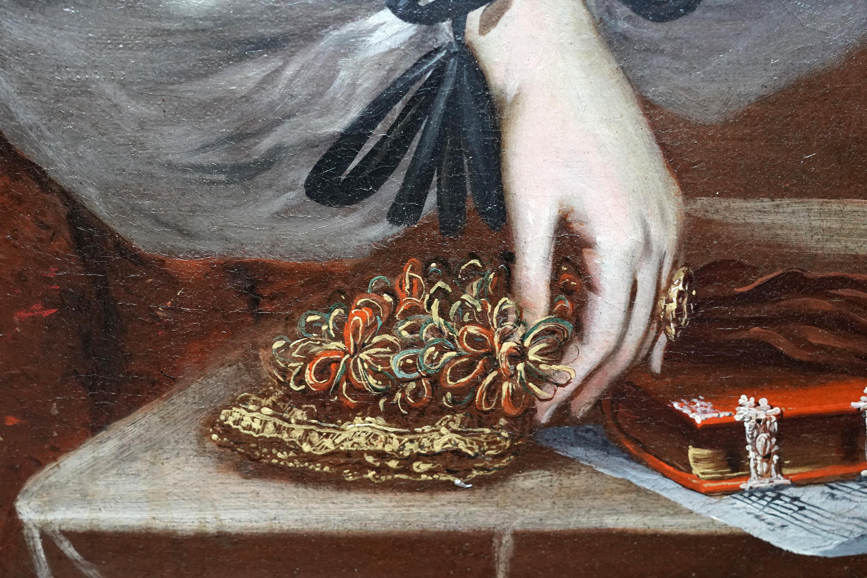 Ritratto di nobildonna spagnola - Dipinto a olio d'arte antica del 17° secolo in vendita 7