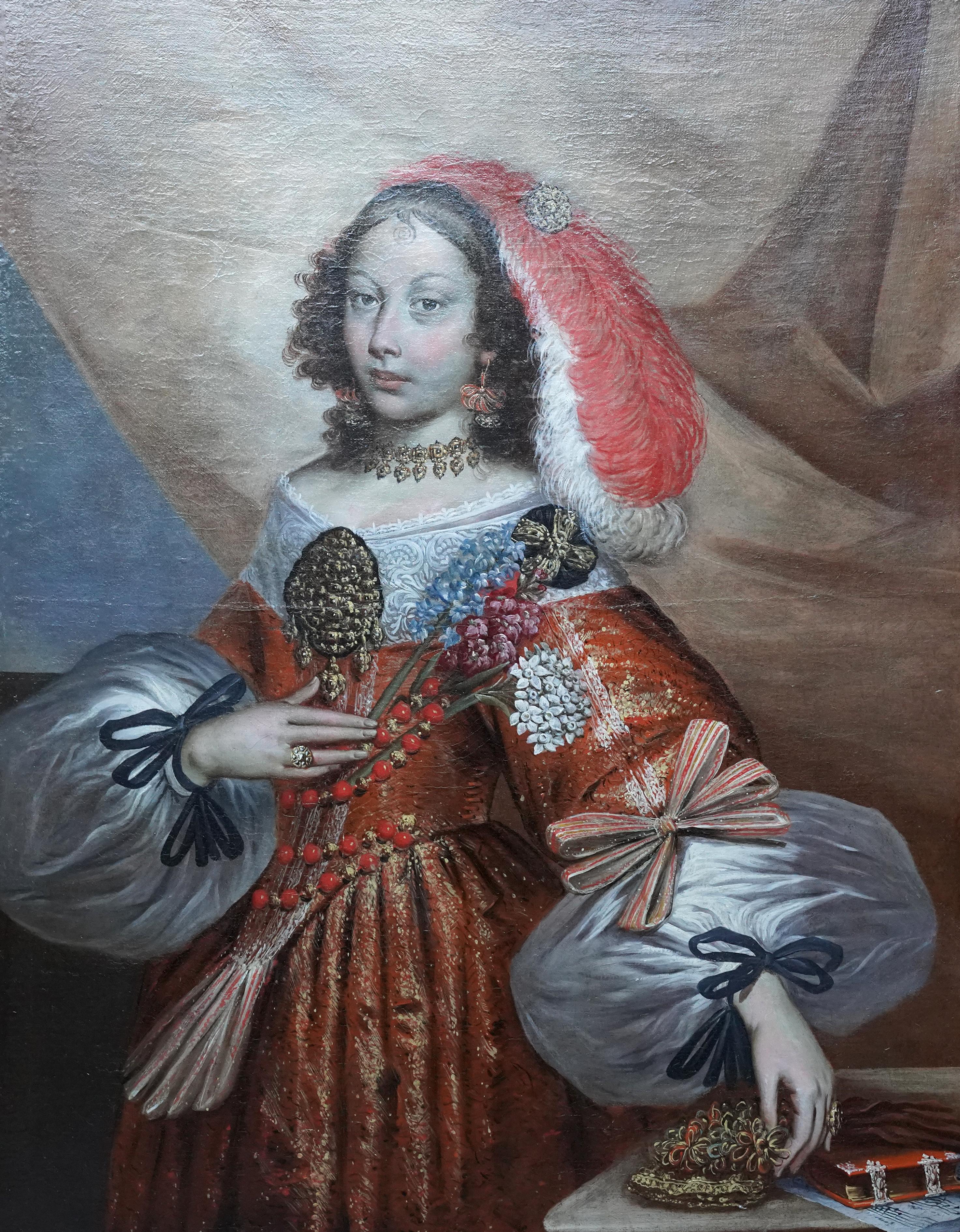 Ritratto di nobildonna spagnola - Dipinto a olio d'arte antica del 17° secolo in vendita 12