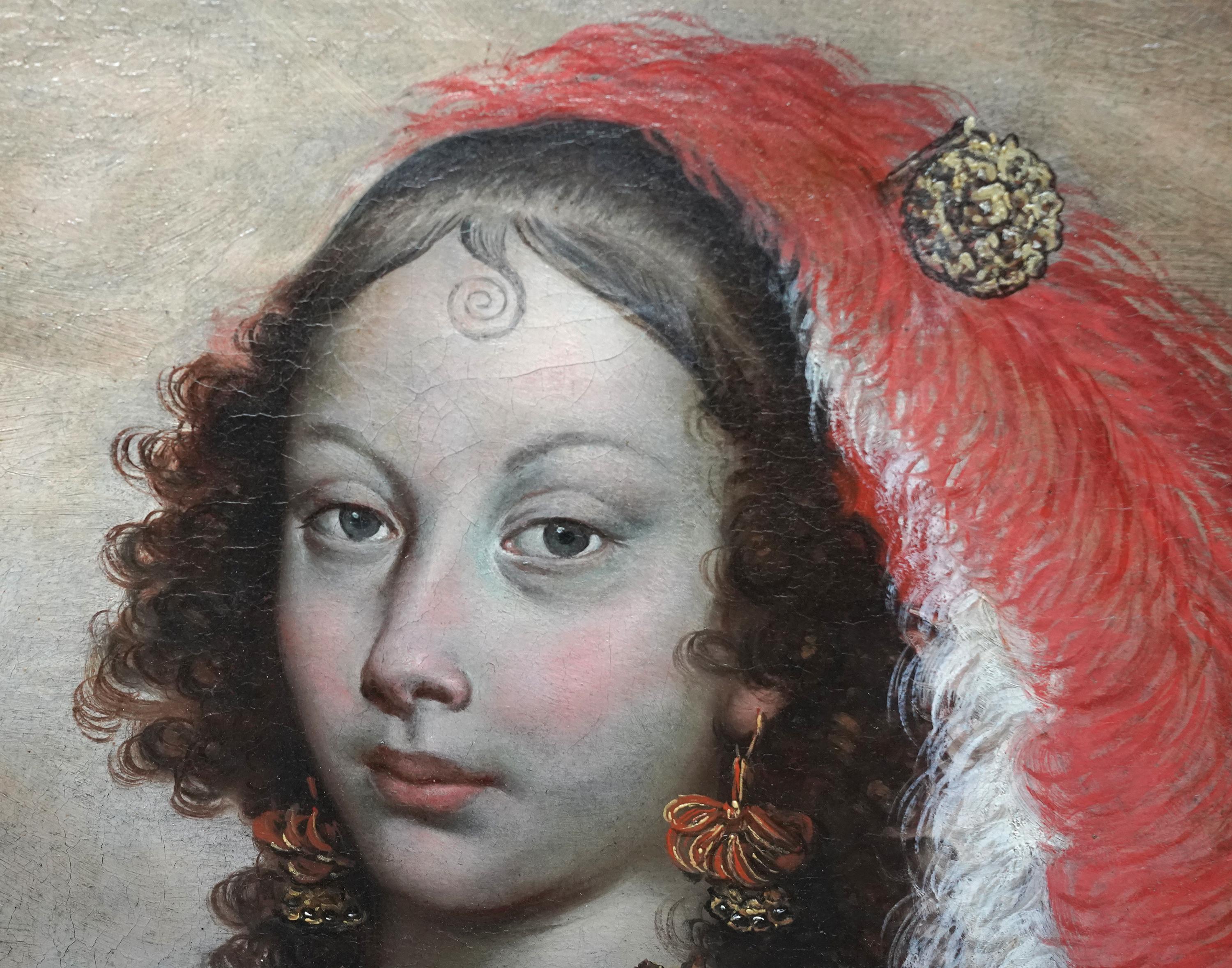 Ritratto di nobildonna spagnola - Dipinto a olio d'arte antica del 17° secolo in vendita 1