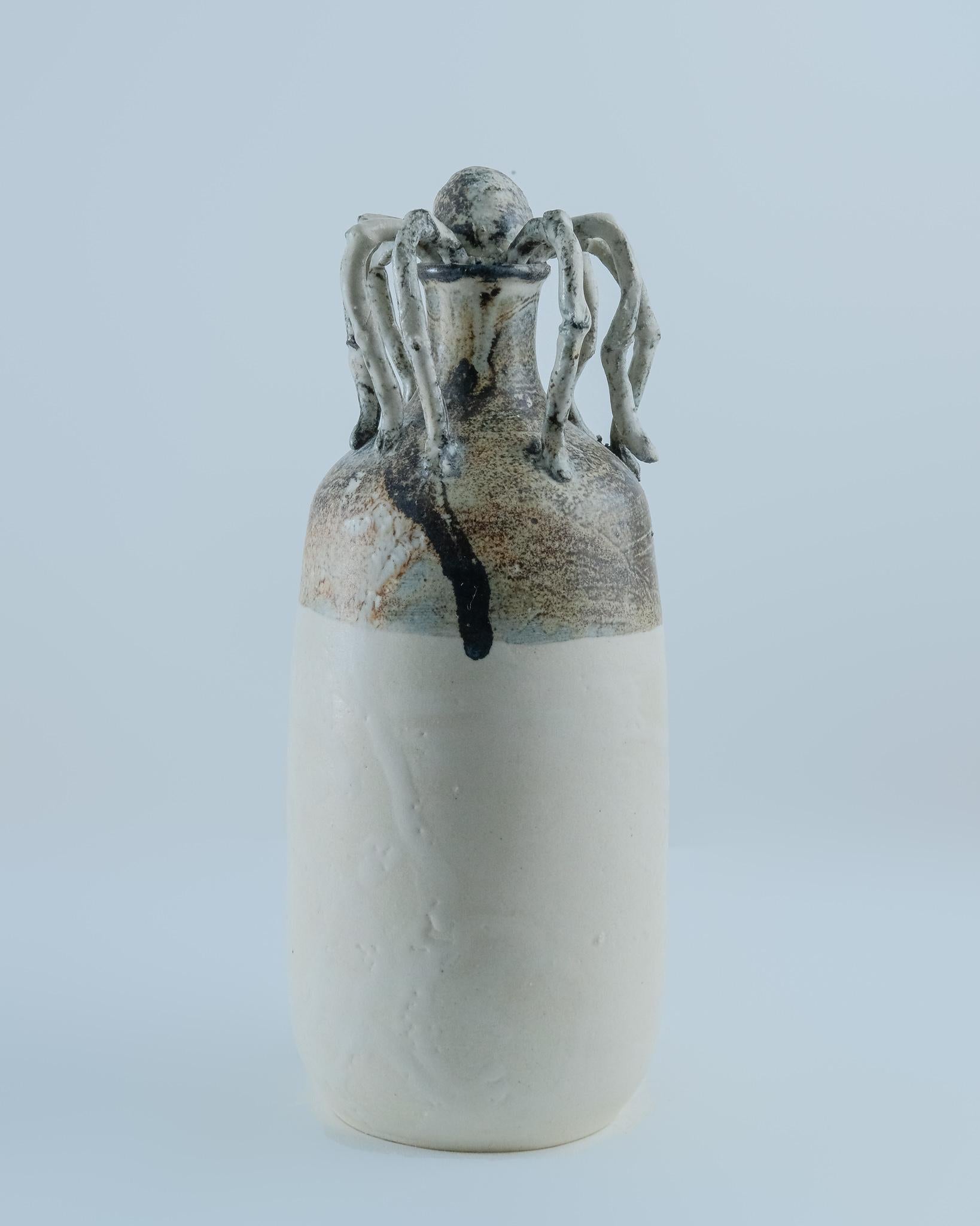 Claudio Jerónimo Figurative Sculpture – Vase mit Spinne