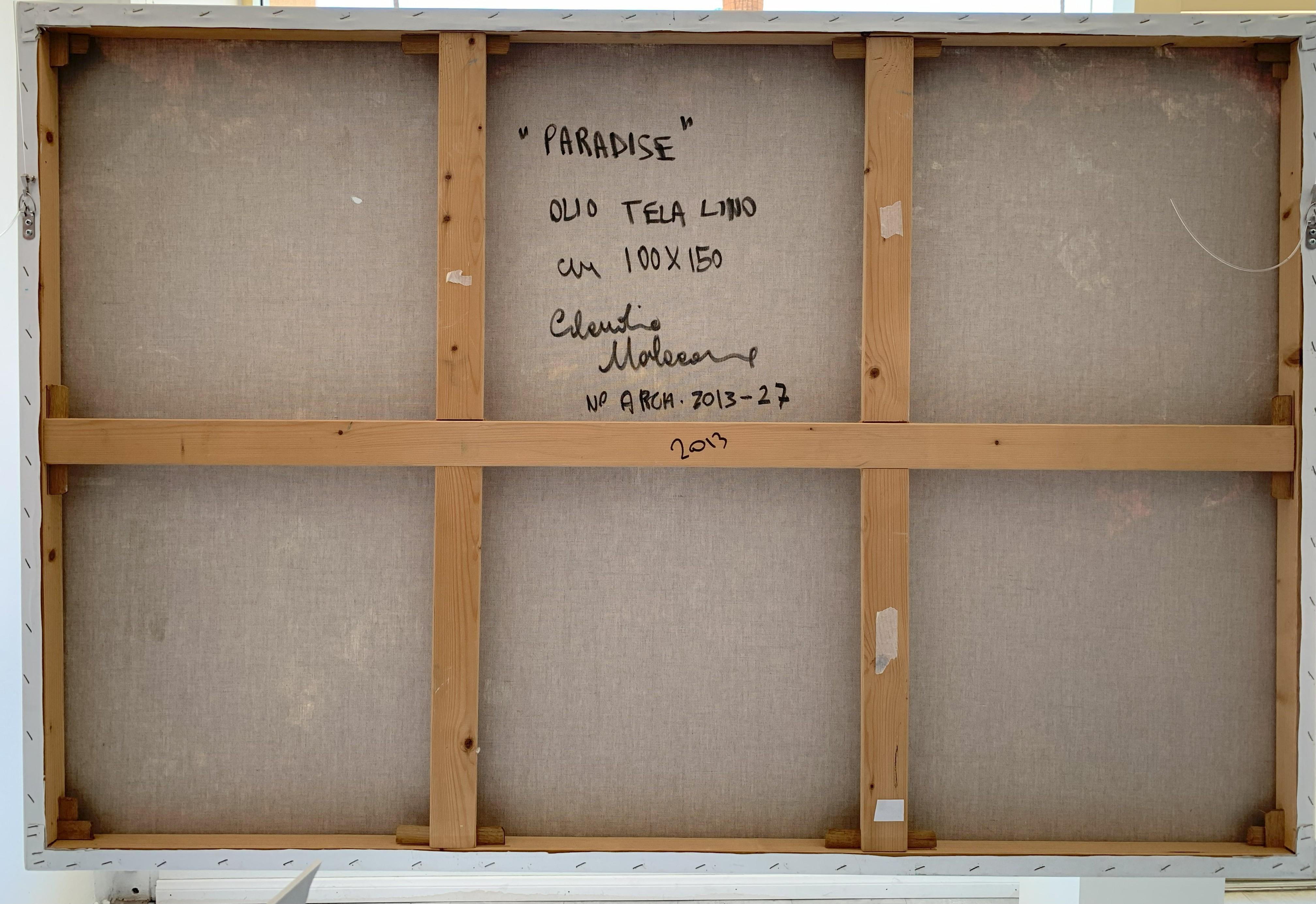 PARADISE Original Öl auf Leinwand Signiert und datiert vom Künstler im Angebot 4