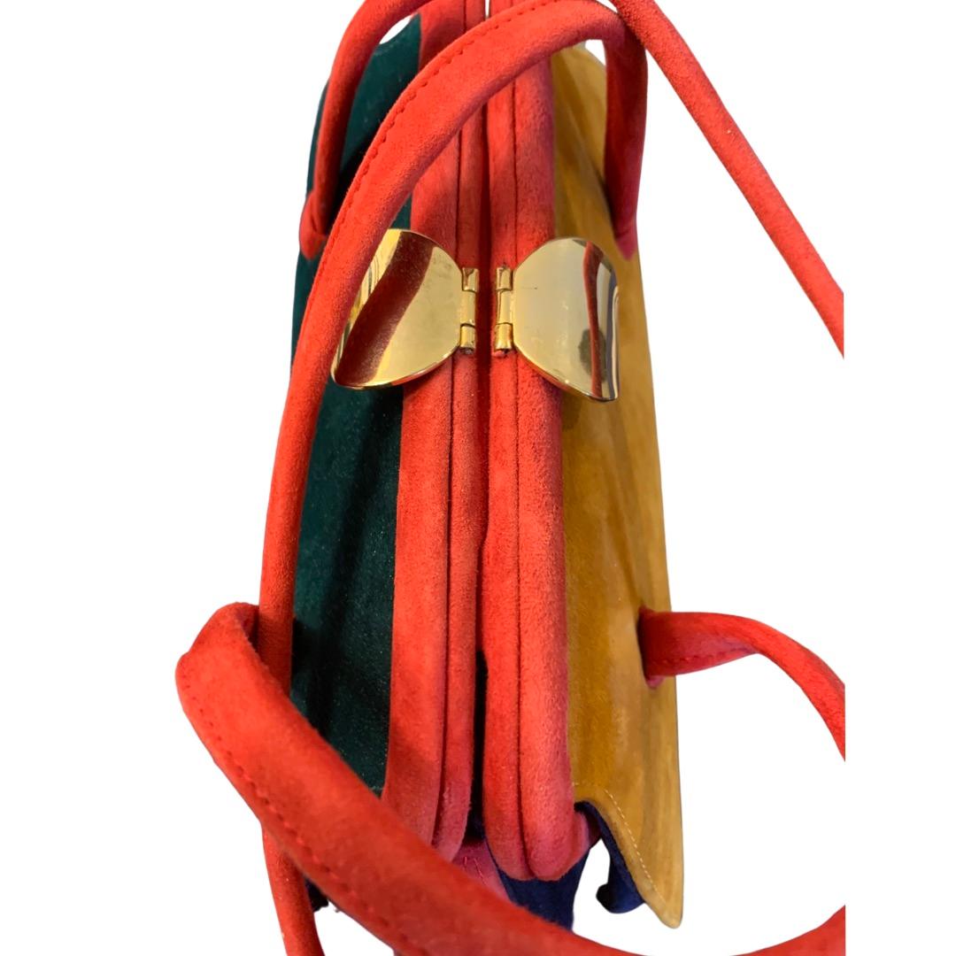 Women's Claudio Merazzi Handbag and Shoes Italian 4 Color Suede Set Size 6 1/2 B For Sale