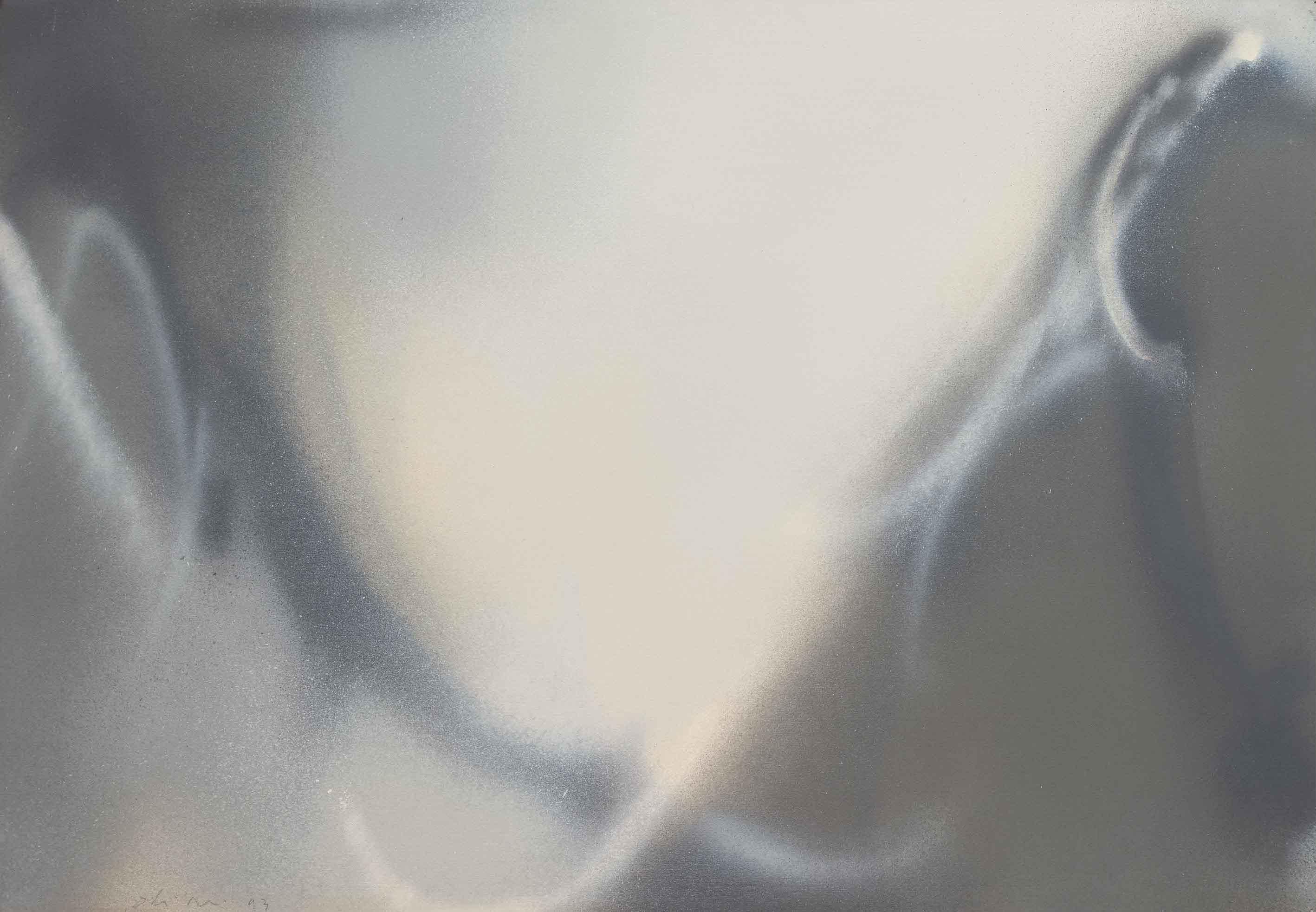 Claudio Olivieri Abstract Painting – Ohne Titel, 1993, Öl auf Papier, Analytische Malerei, Abstrakt