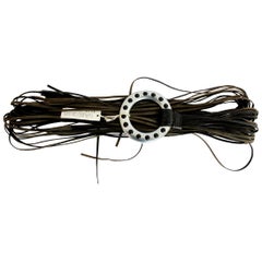 Claudio Orciani Black Leather Buckle Fringes Belt