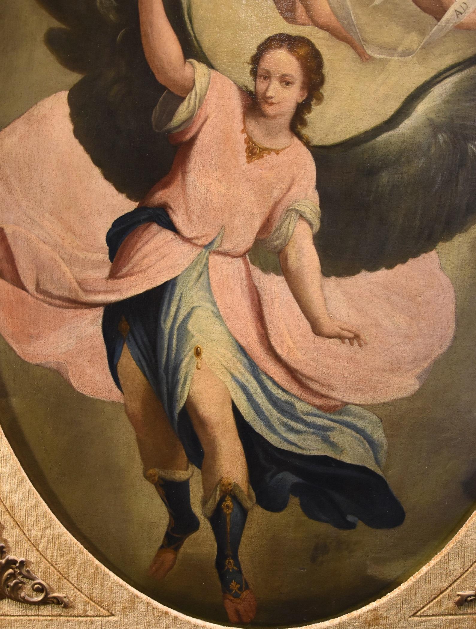 Guardian Angel Ridolfi Paint Oil on canvas Old master 17/18th Century Italy For Sale 7