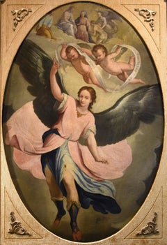 Guardian Angel Ridolfi Paint Oil on canvas Old master 17/18th Century Italy