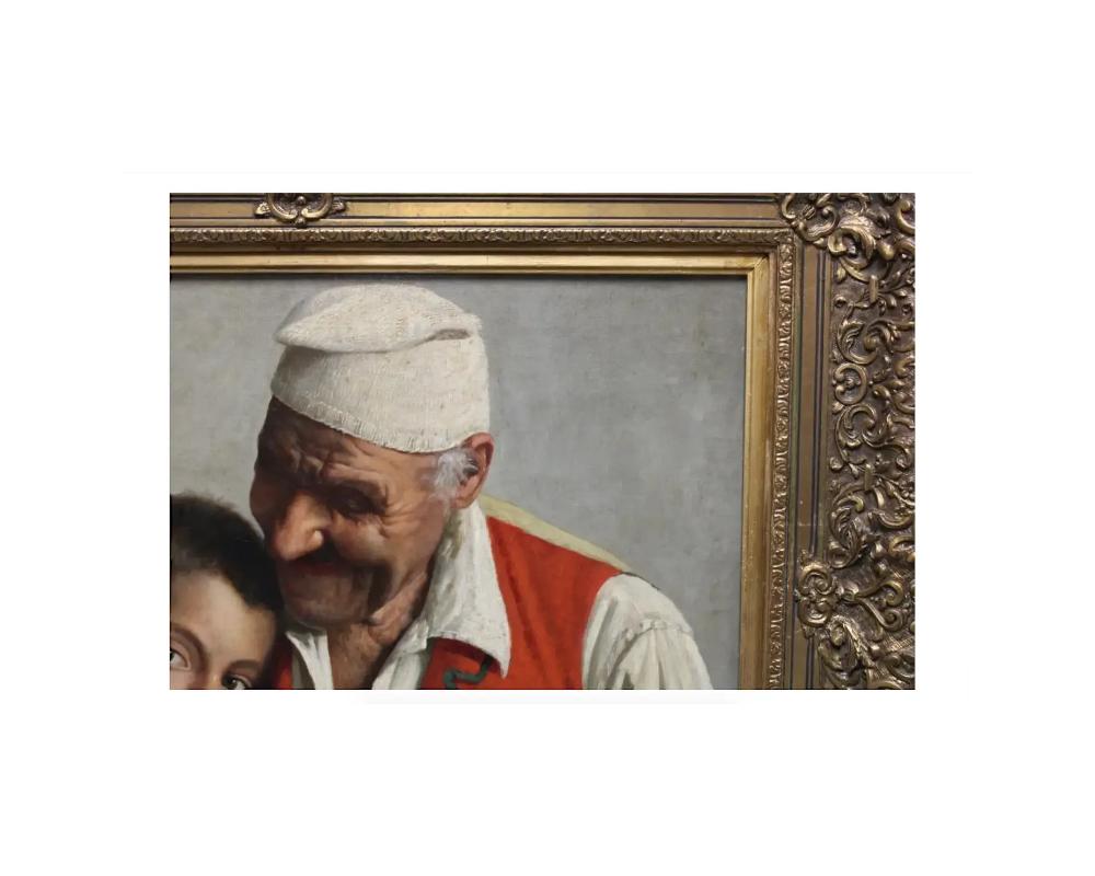 Late 19th Century Claudio Rinaldi 'Italian, 1852-1925' Portrait of an Old Man and Boy For Sale
