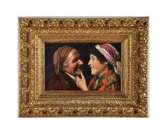 Claudio Rinaldi (Italian, fl. 1860-1900) Flirtation Oil On Canvas