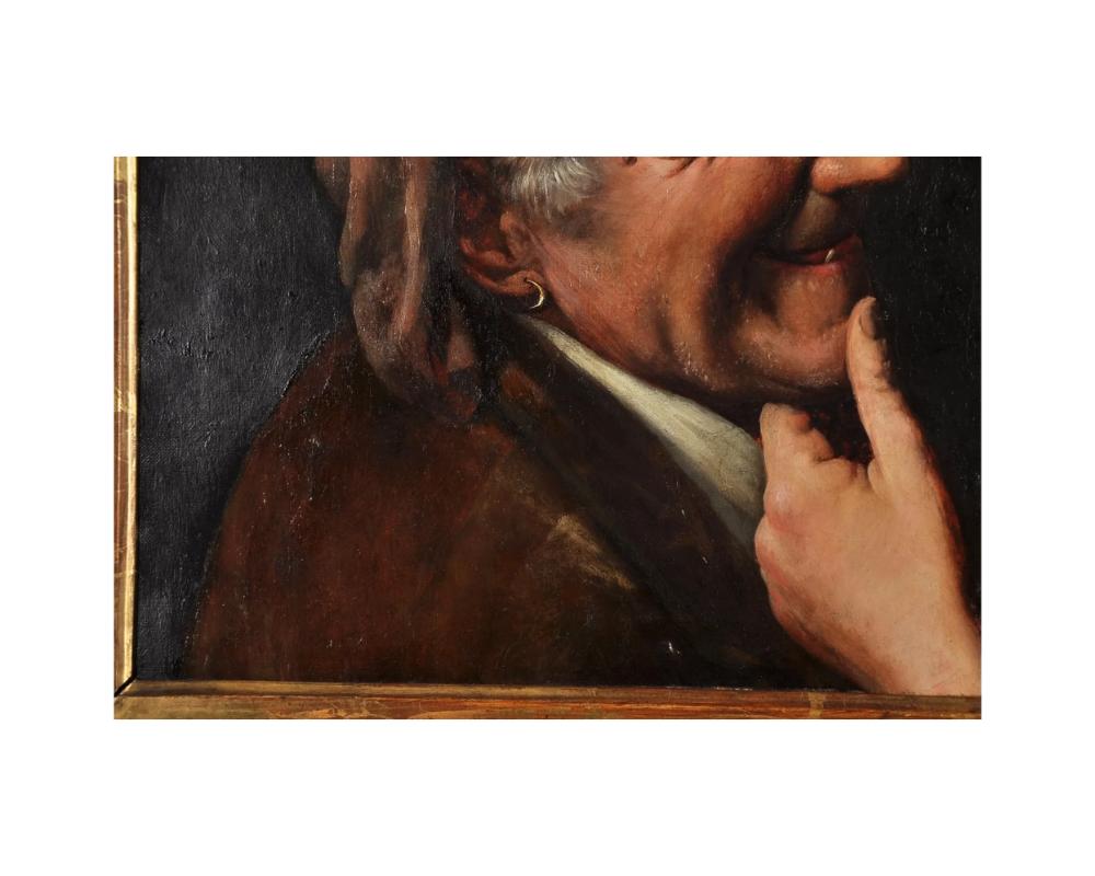 Claudio Rinaldi (italiano, 1860-1900 ca.) Flirt olio su tela in vendita 1