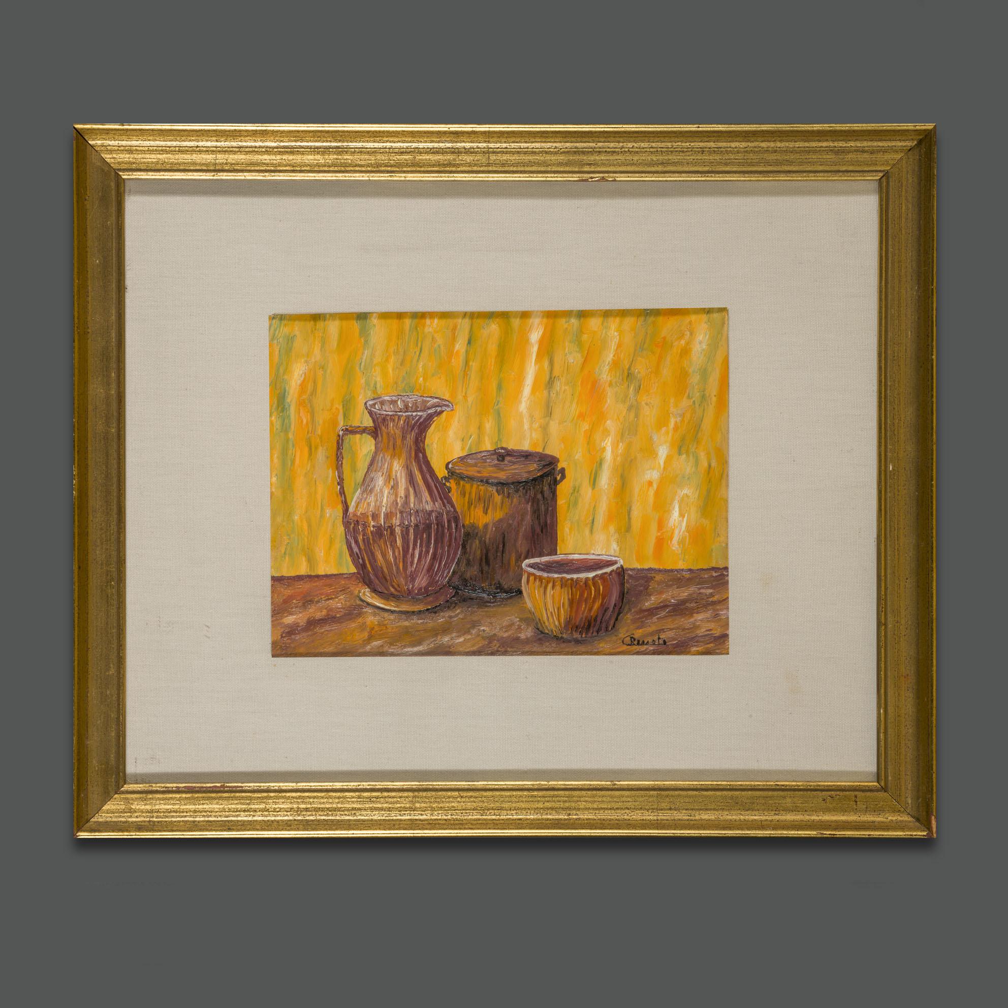 Claudio Rossato Figurative Painting - Modern Italian Still Life Signed Painting