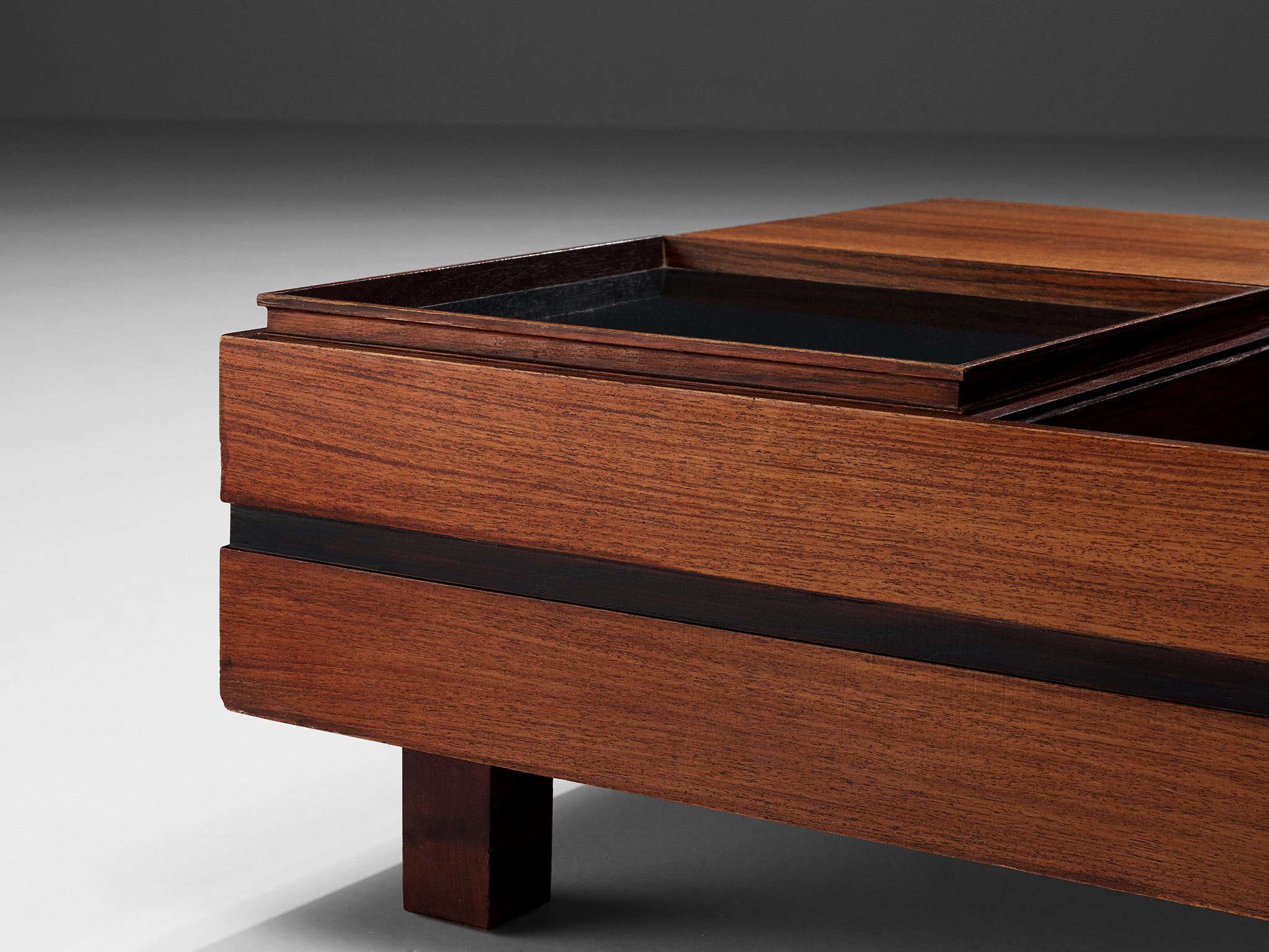 Claudio Salocchi Coffee Table in Rosewood and Walnut 1