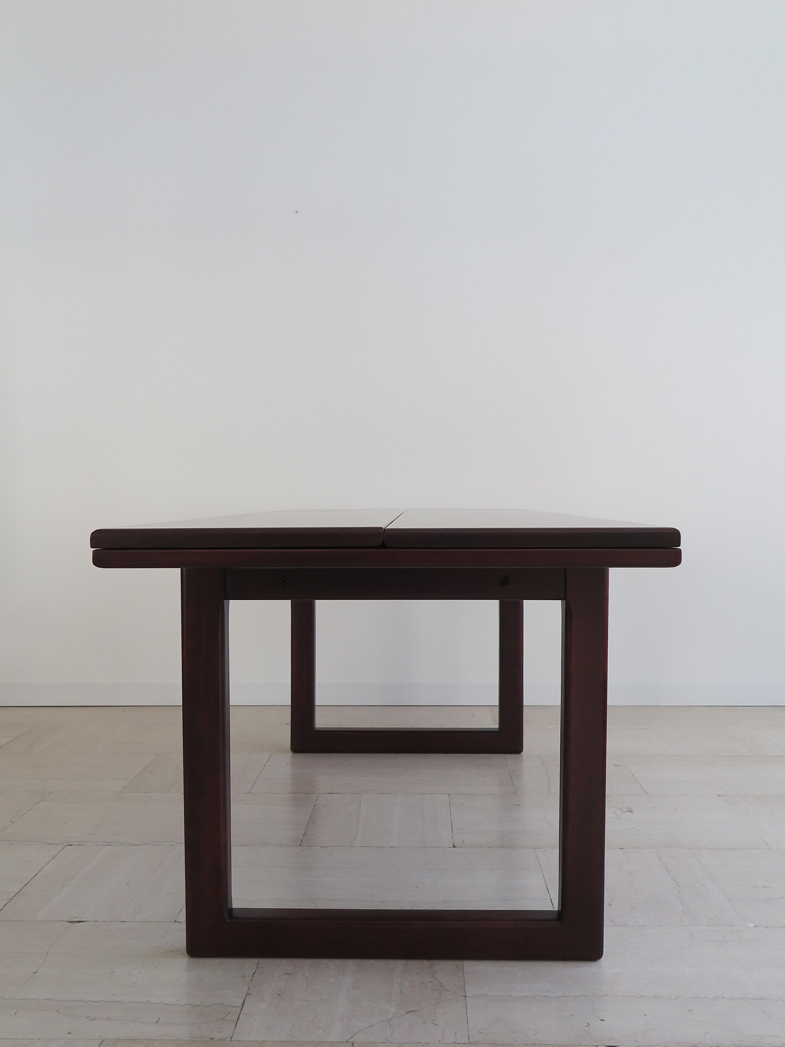 Mid-Century Modern Claudio Salocchi for Sormani Italian Dark Wood Extendable Dining Table 1960s