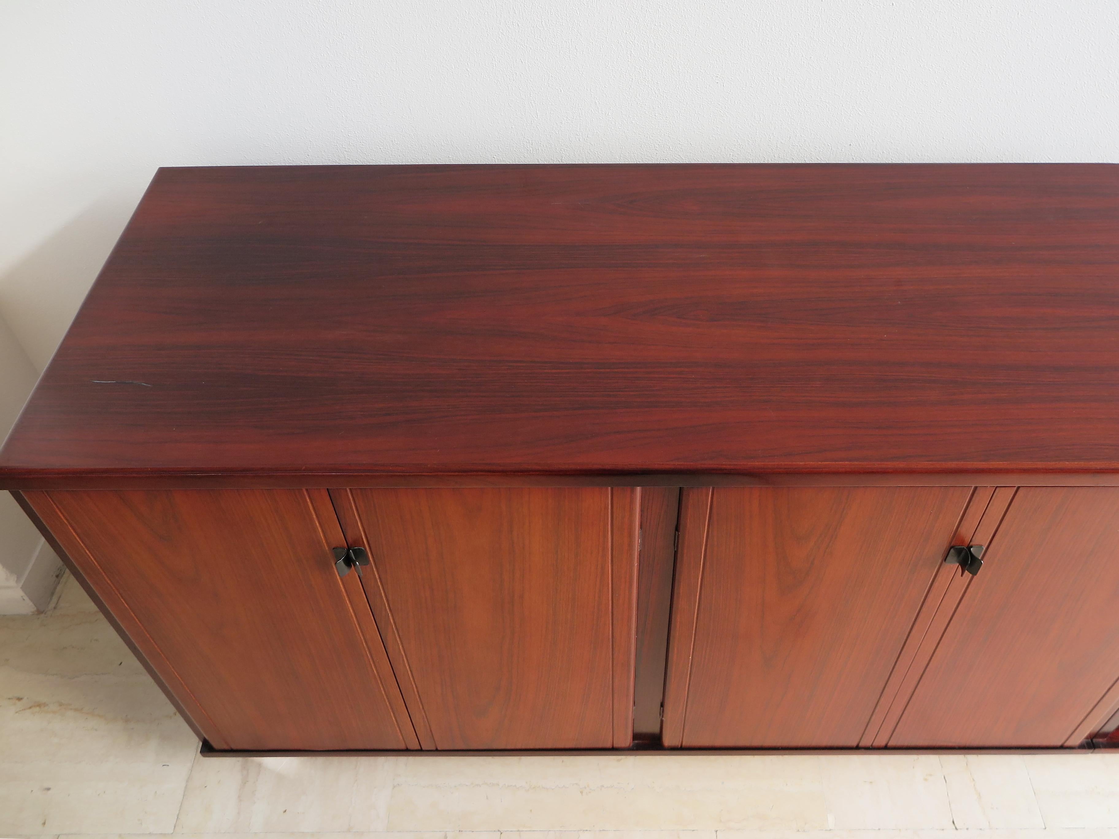 Claudio Salocchi for Sormani Italian Midcentury Dark Wood Sideboard 1960s For Sale 4