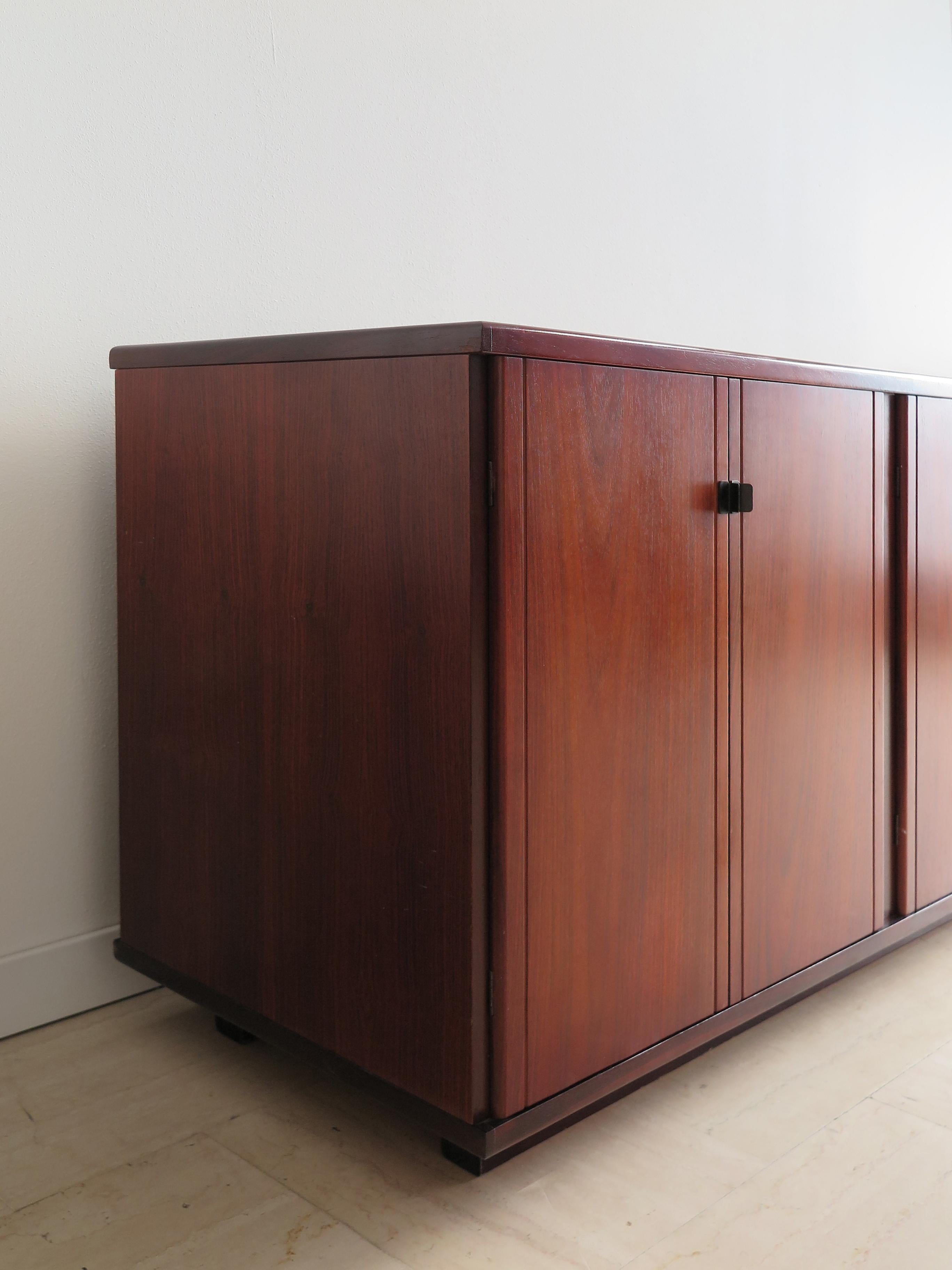 Claudio Salocchi for Sormani Italian Midcentury Dark Wood Sideboard 1960s For Sale 8