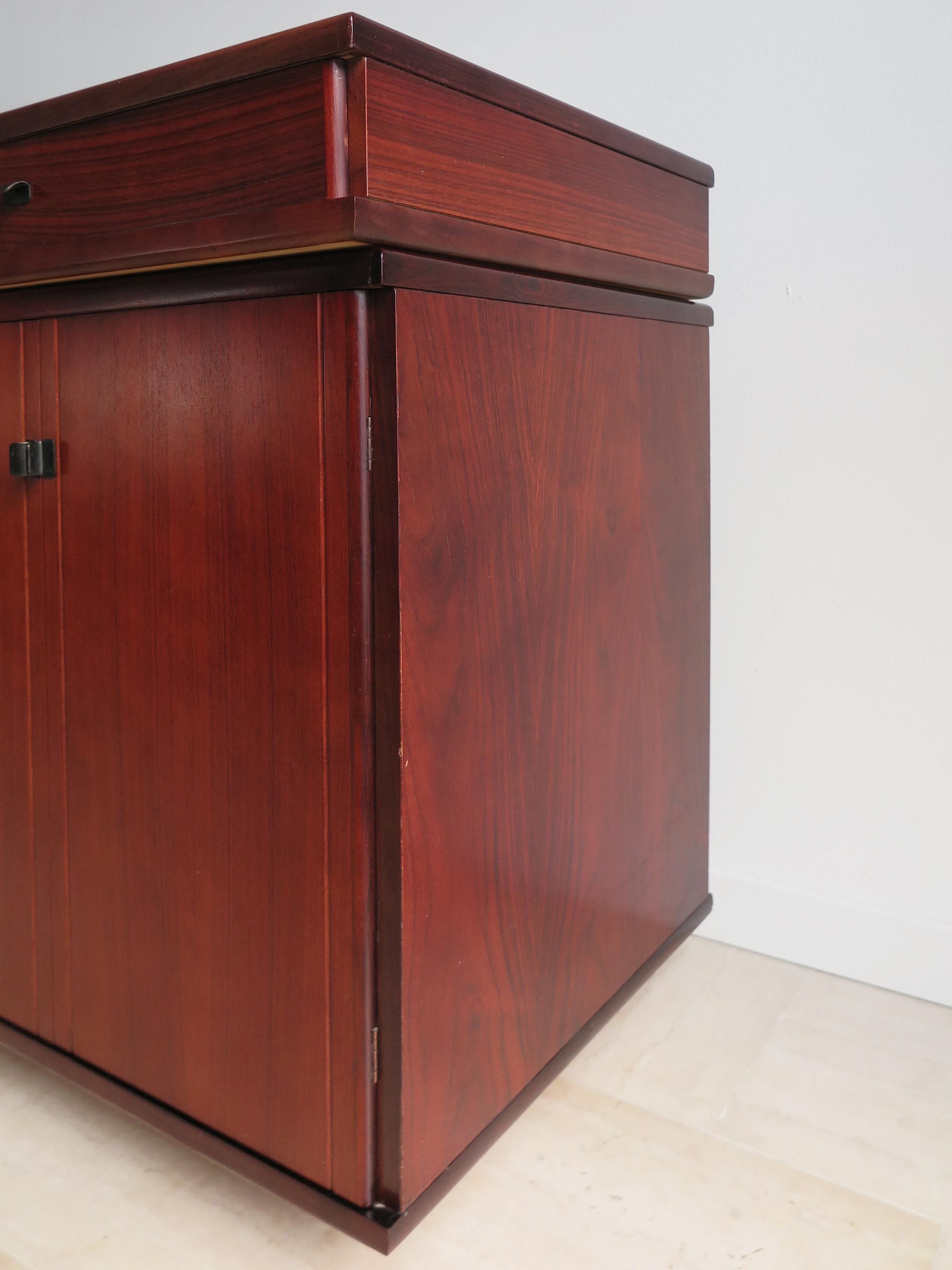 Claudio Salocchi for Sormani Italian Midcentury Dark Wood Sideboard 1960s For Sale 10