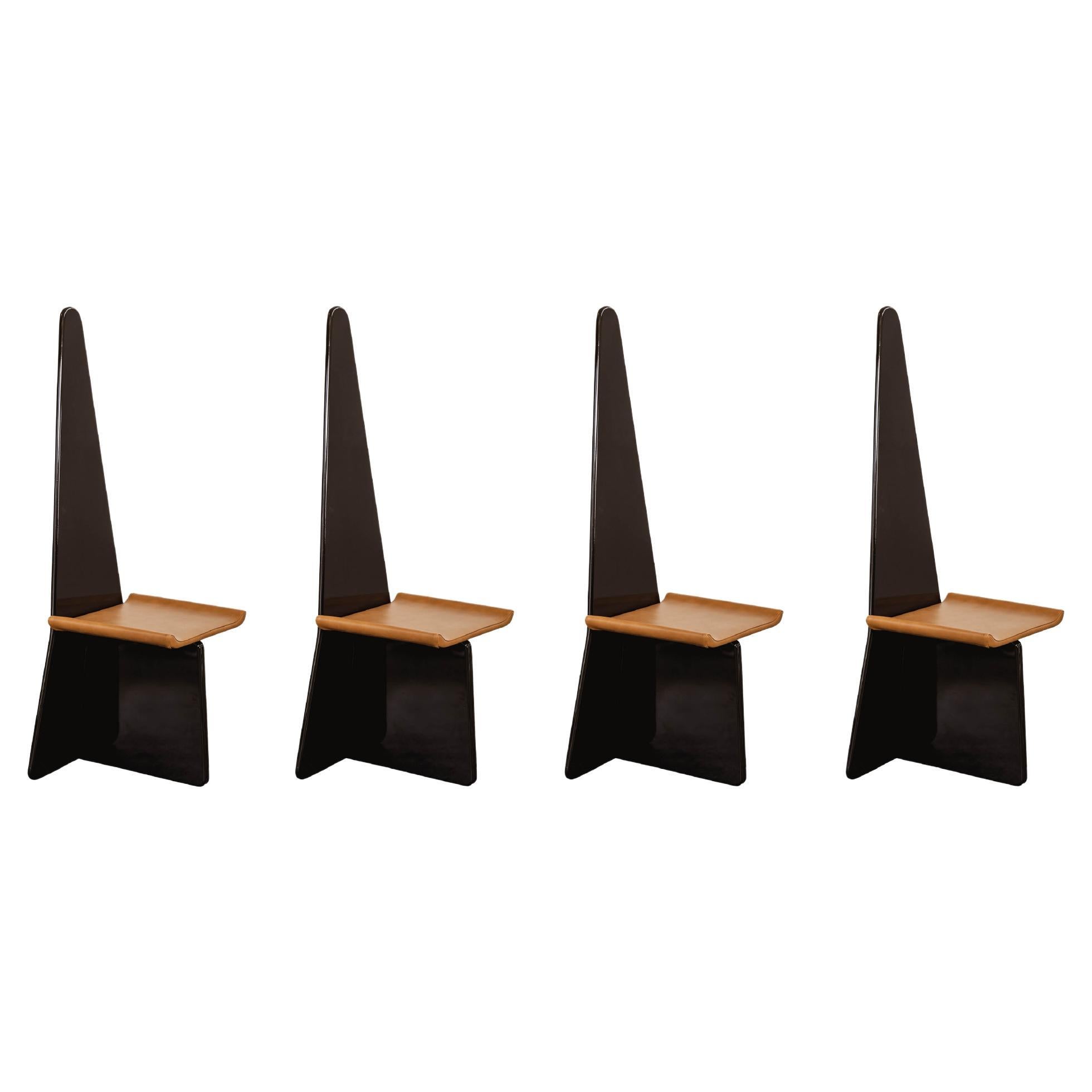 Claudio Salocchi “Napoleone” Dining Chairs for Sormani, 1972, Set of 4