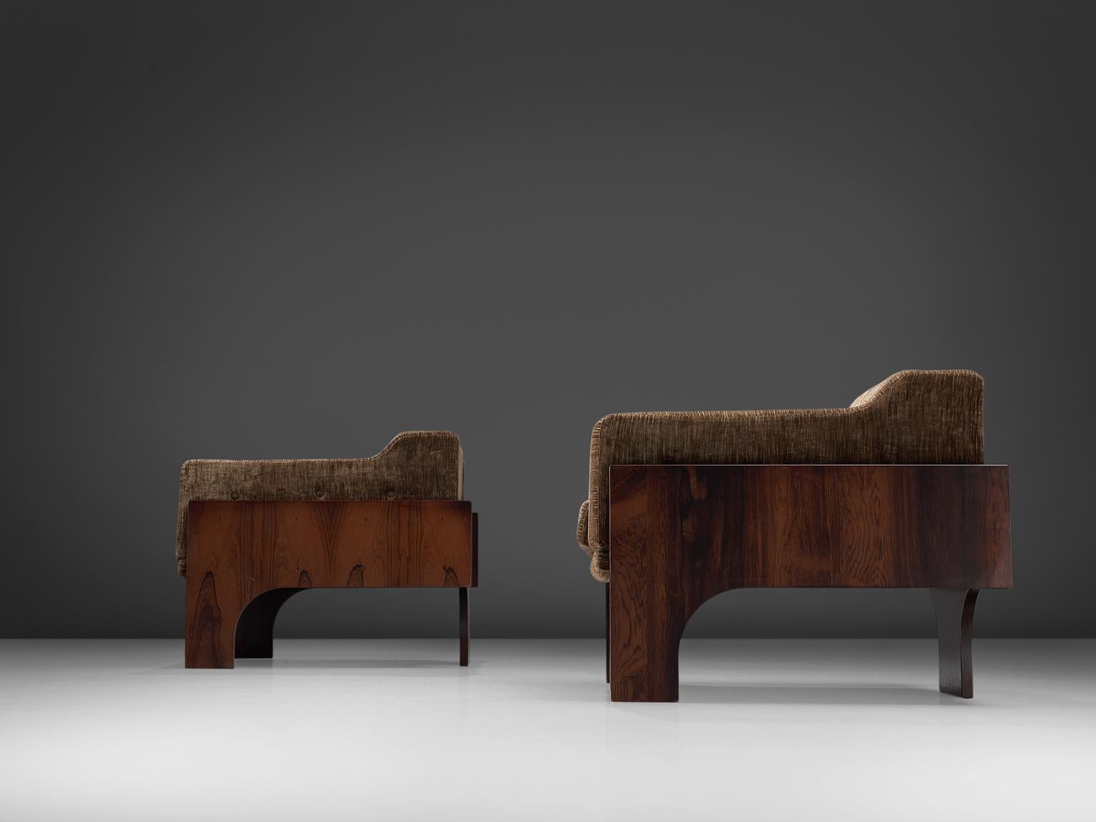 Mid-Century Modern Claudio Salocchi Pair of 'Oriolo' Lounge Chairs 