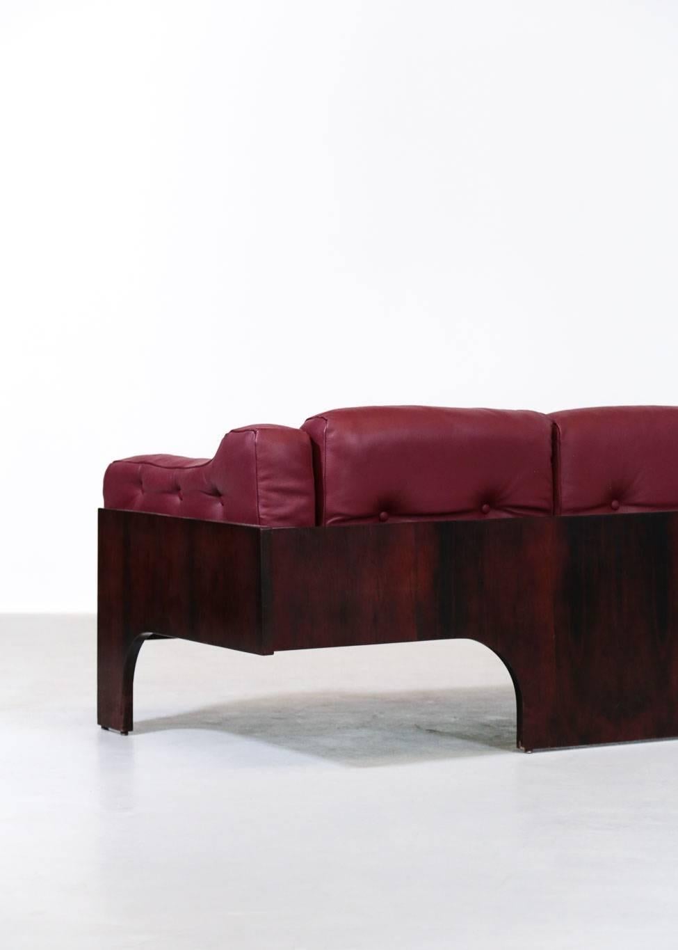 Leather Claudio Salocchi Sofa for Sormani, Model Oriolo, 1966