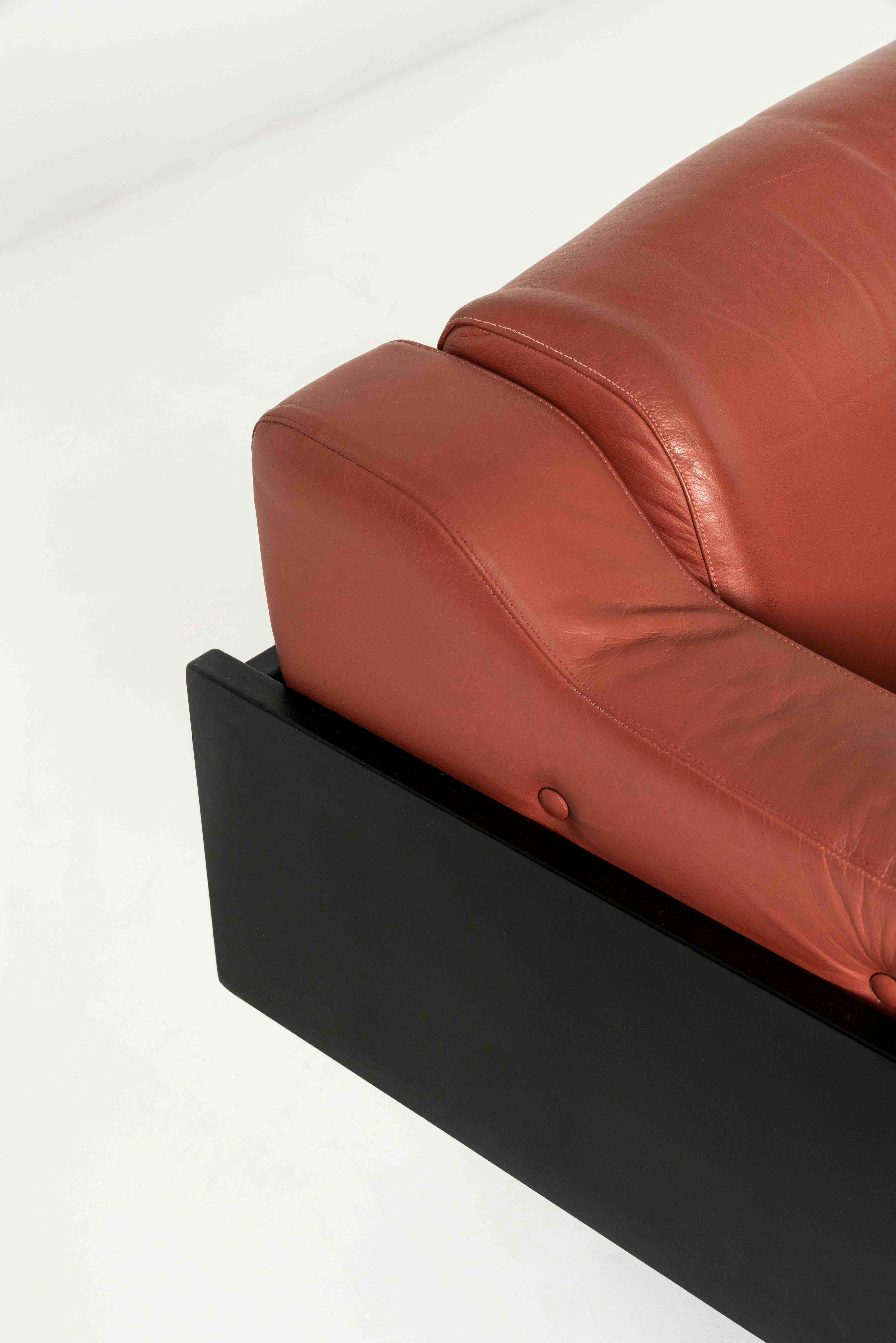 Leather Claudio Salocchi Three-Seater Oriolo Sofa for Sormani, Italy 1960s