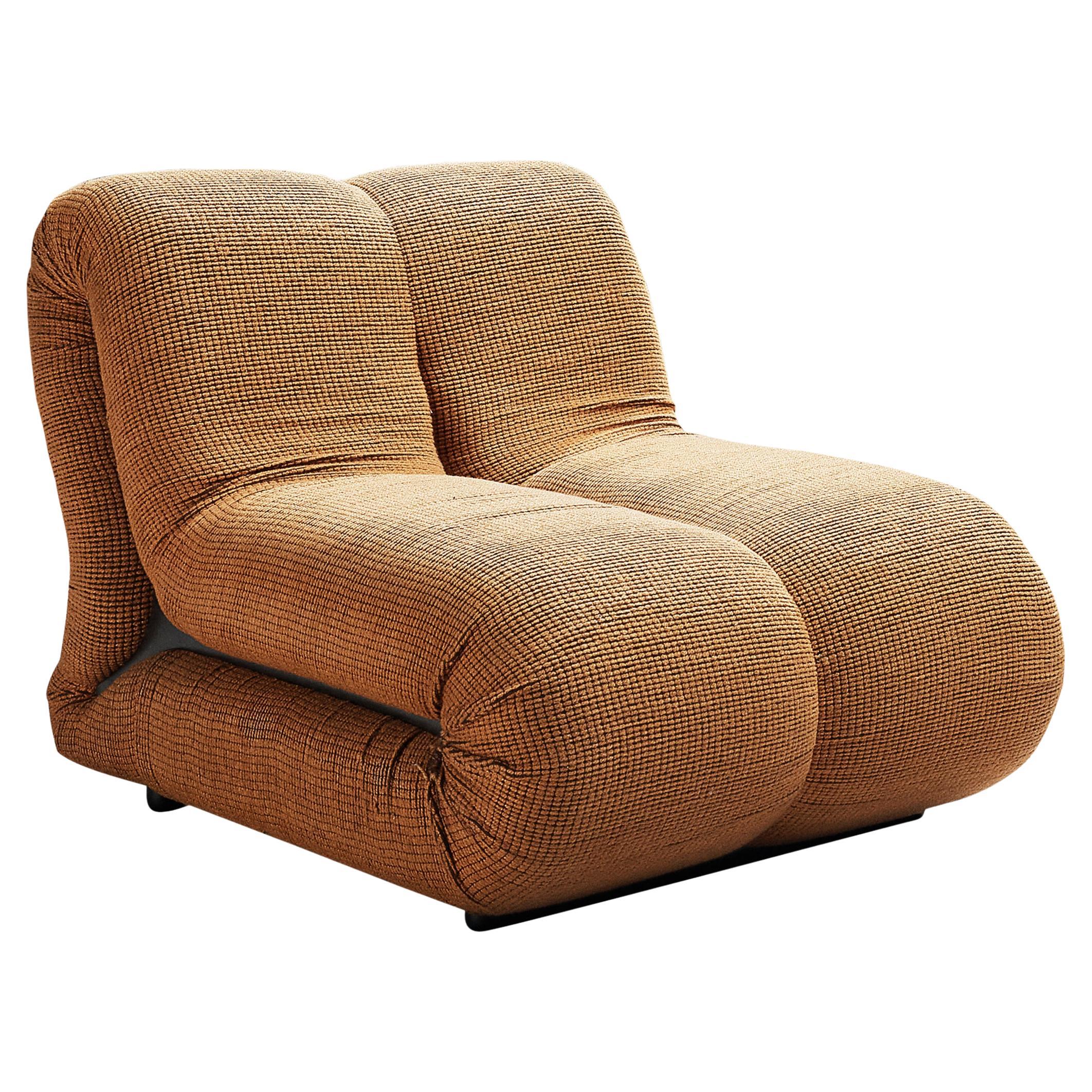 Claudio Vagnoni for 1P 'Pagru' Lounge Chair in Camel Upholstery