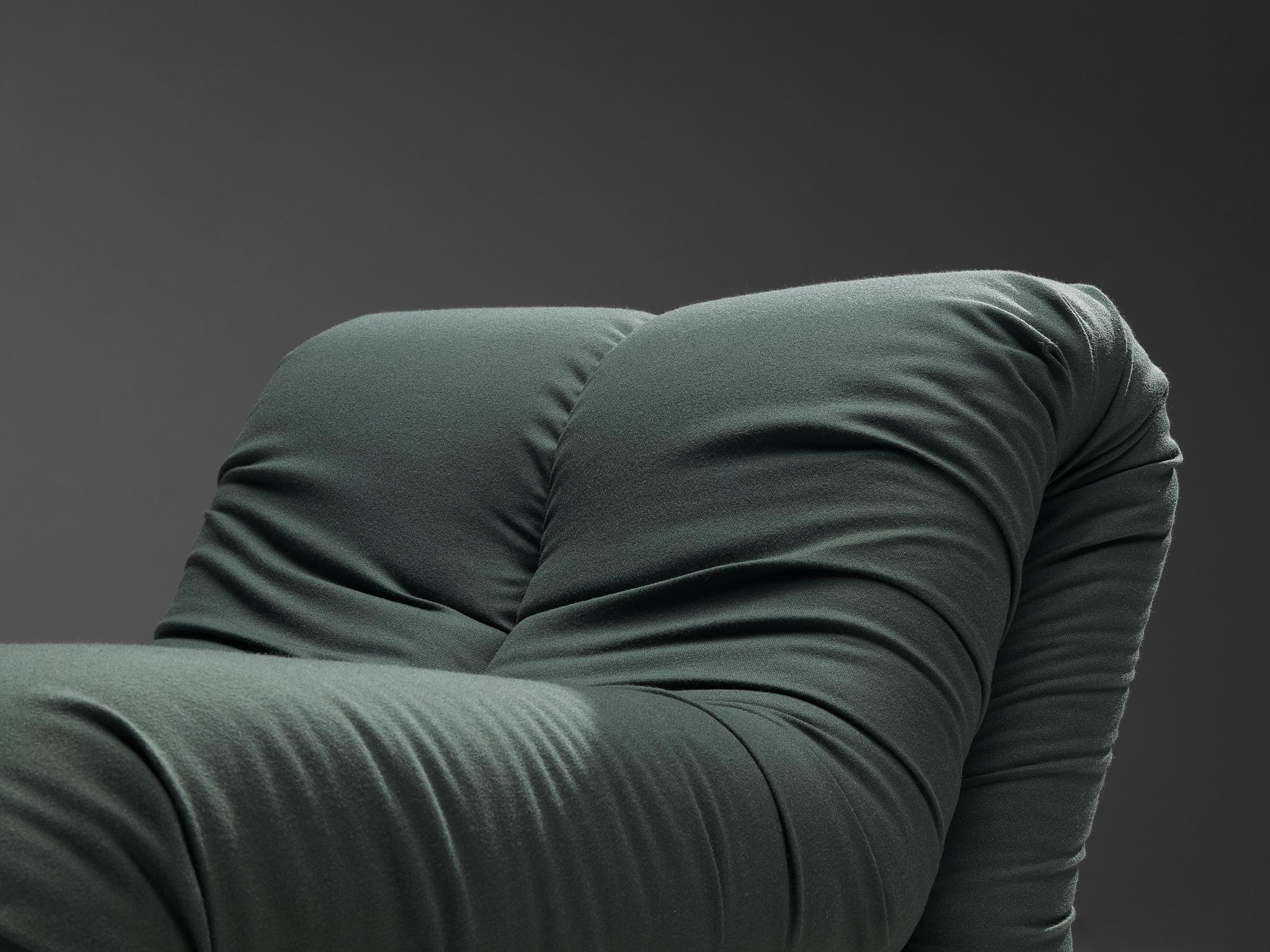 Claudio Vagnoni pour 1P 'Pagru' fauteuil de salon en tissu vert  Bon état - En vente à Waalwijk, NL