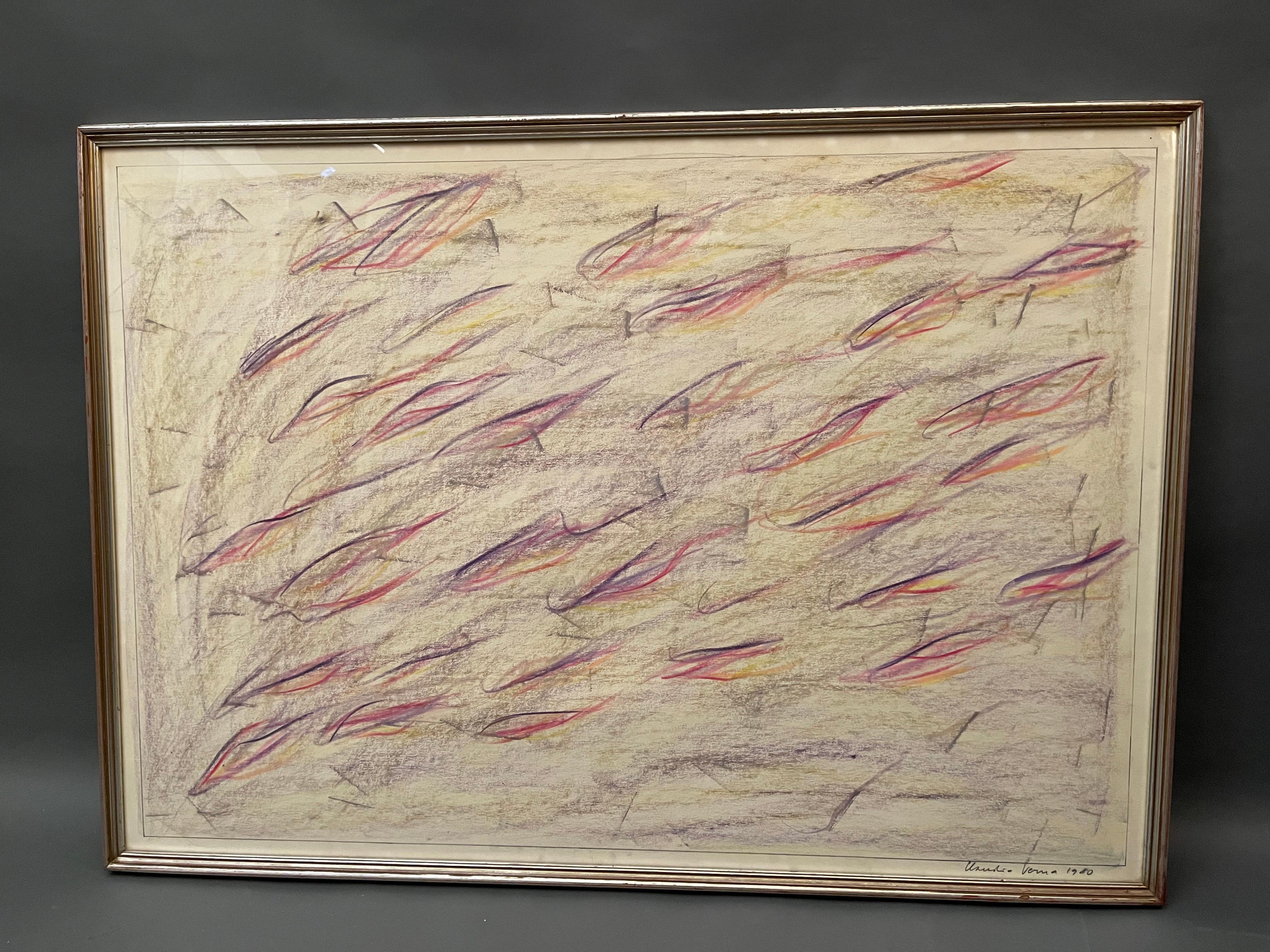 Claudio Verna Signed and Certified Pastel on Paper For Sale 8