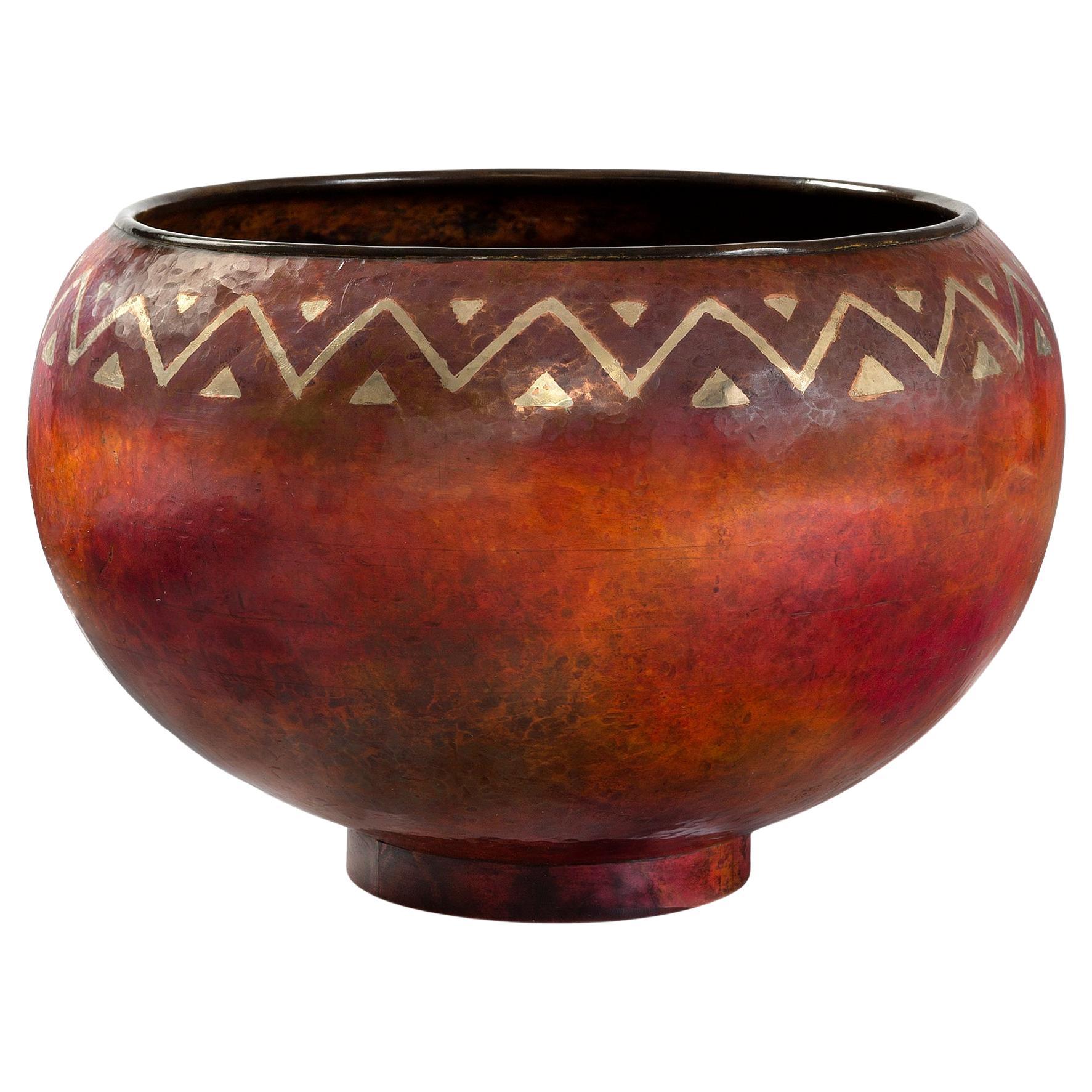 Vaso Dinanderie "Chevron" Claudius Linossier in vendita