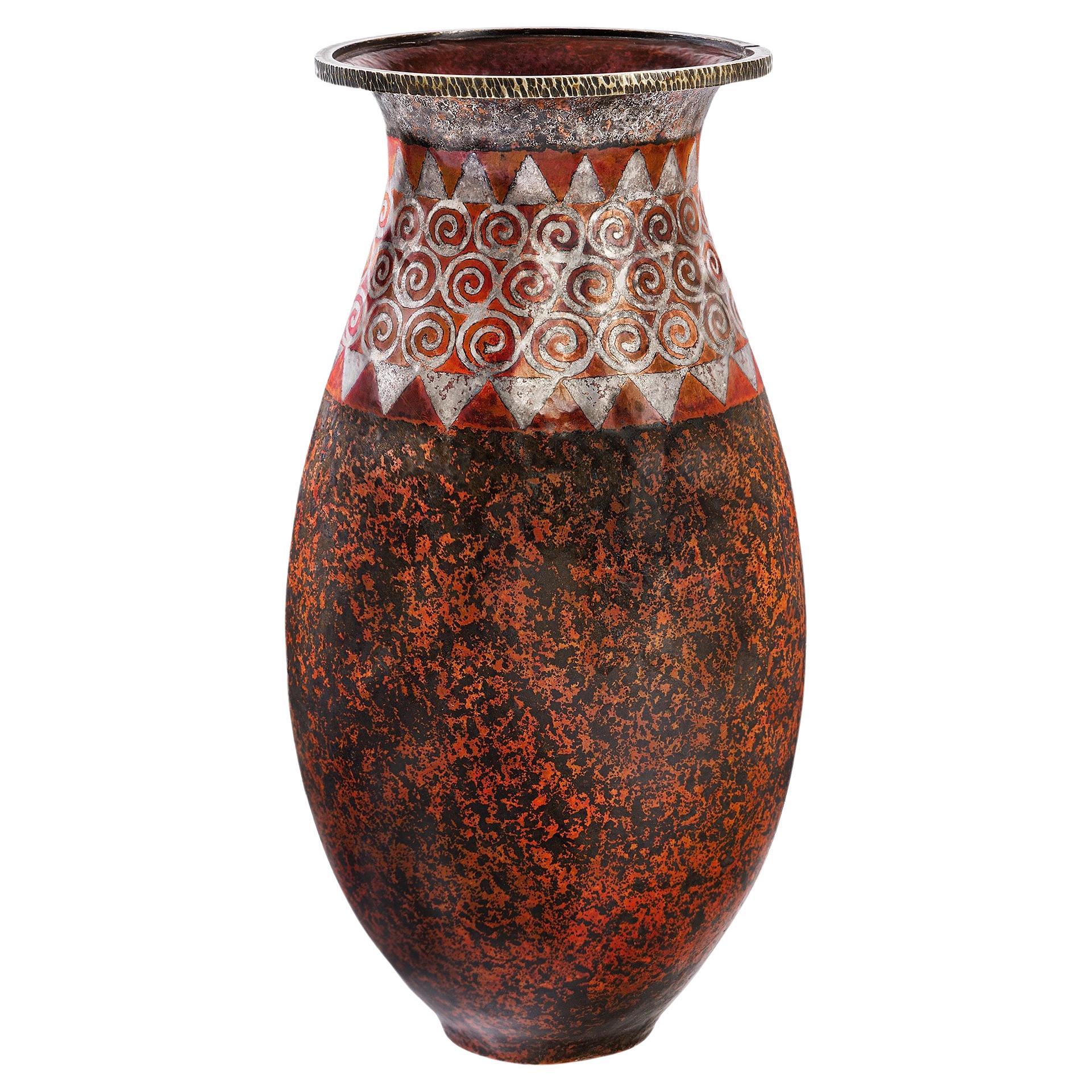 Claudius Linossier Dinanderie-Vase im Angebot