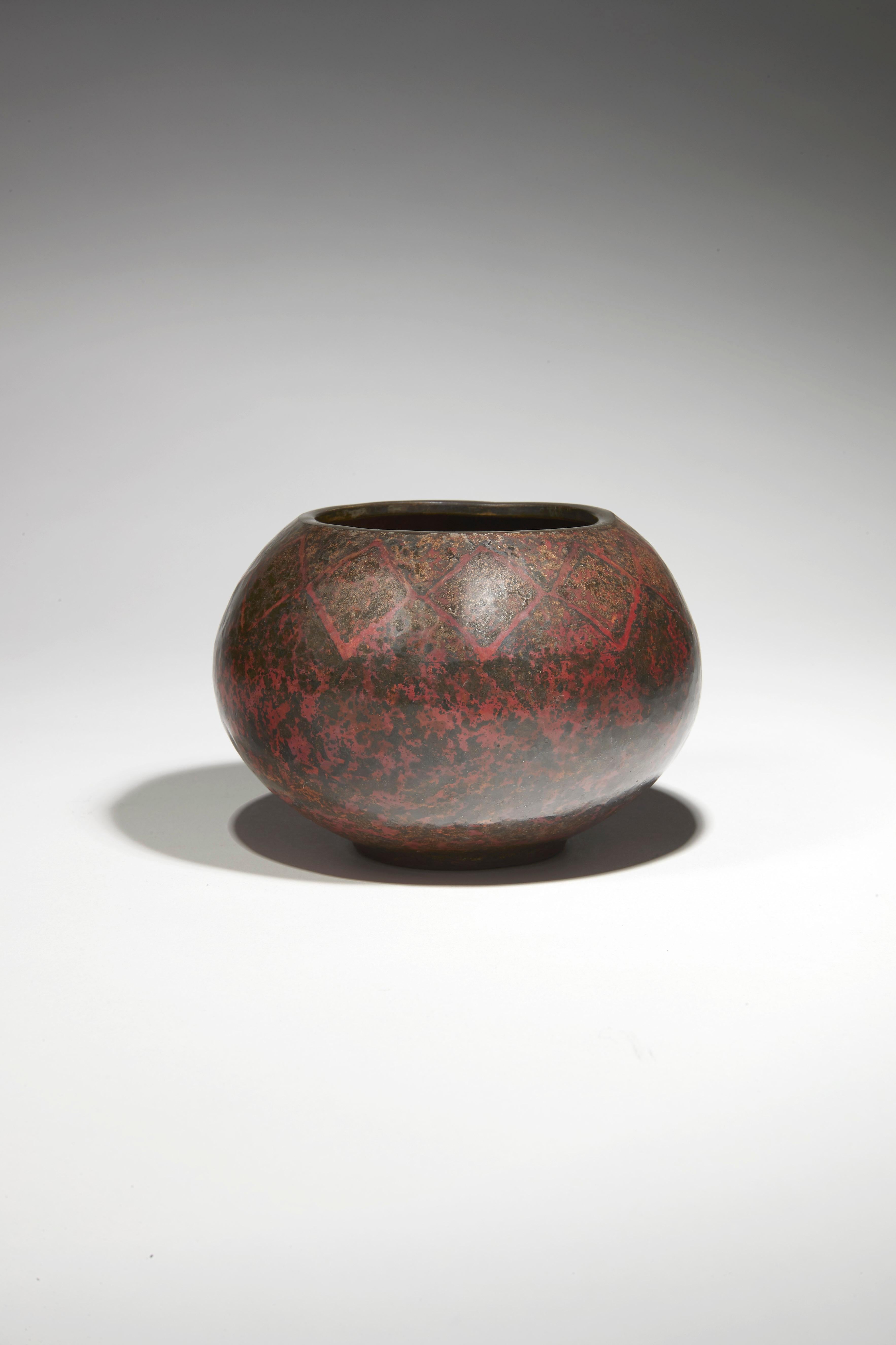 French Claudius Linossier, Ovoid Vase, circa 1930 For Sale