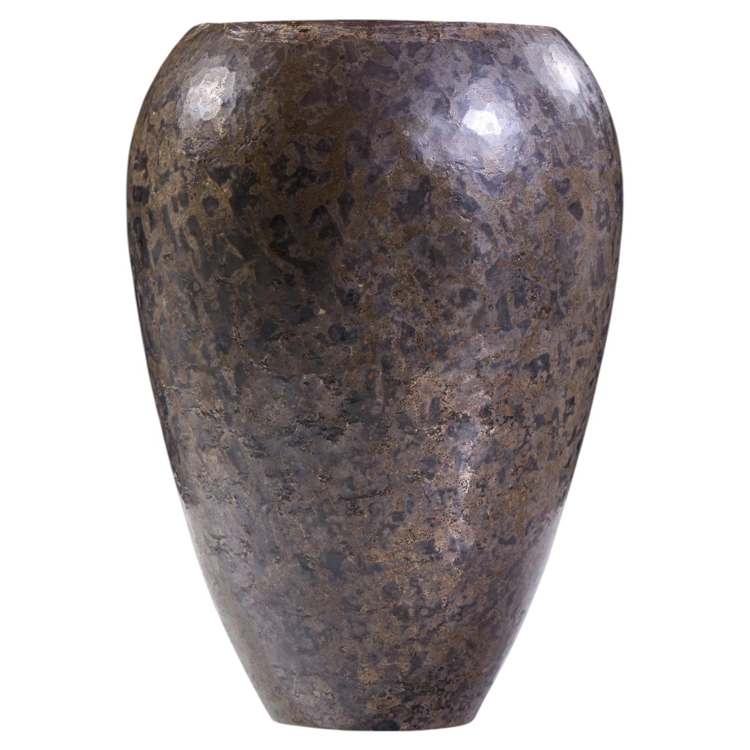 Claudius Linossier Signed French Hammered Copper 9" Vase
