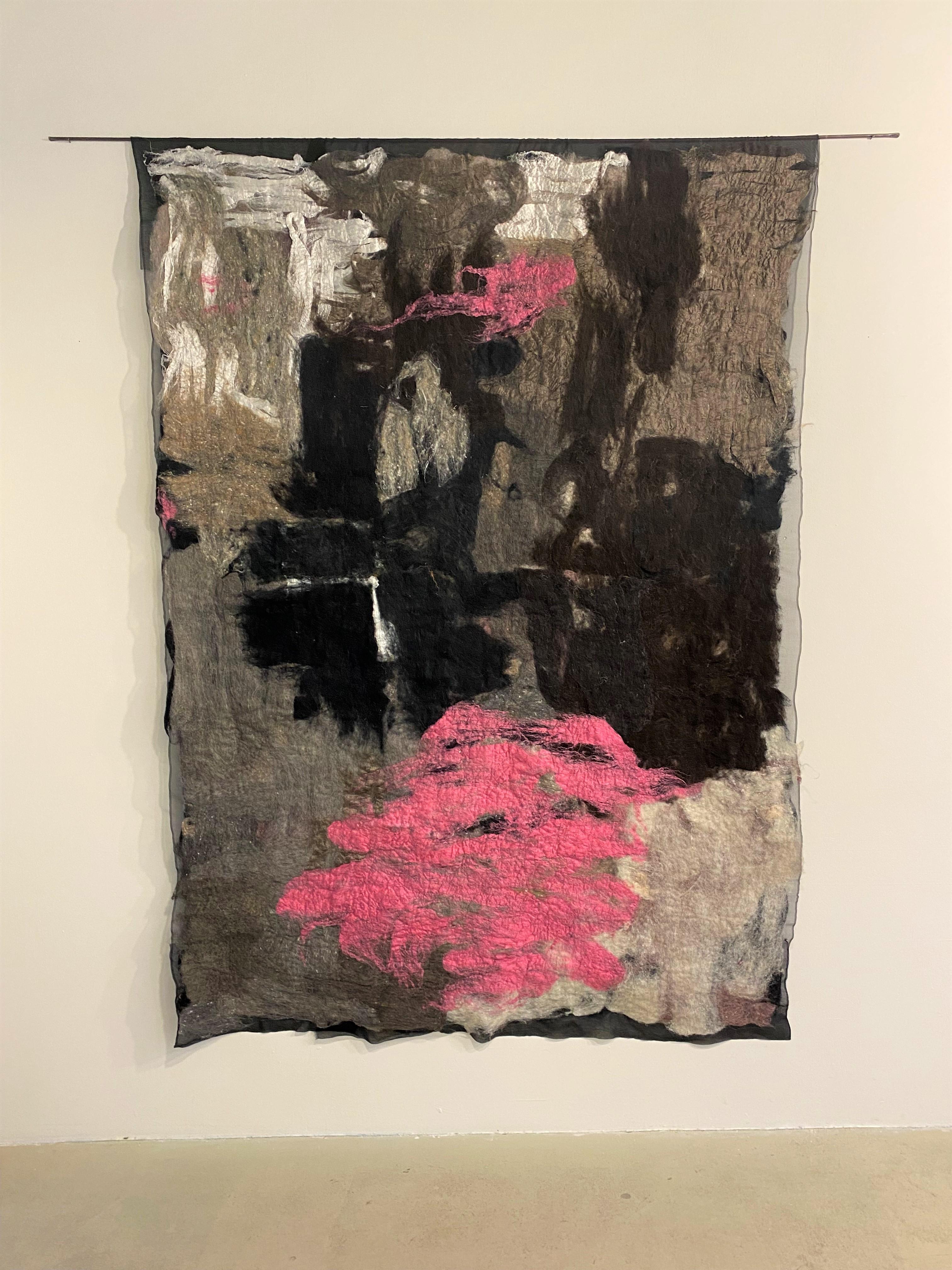 Materials: Drenth Heath, Raw Silks, Merino, Silk Organza

Claudy Jongstra is known worldwide for her monumental artworks
and architectural installations, whose organic surfaces and nuanced
tones reflect Jongstra’s masterful innovations in the