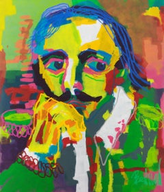 CERVANTES (format XL) Peinture figurative, acrylique et crayon à l'huile sur toile, 2026