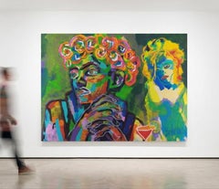 Le 55 (XXL-format) Figurative Work, Acrylic and Oil Crayon on Canvas, 2026