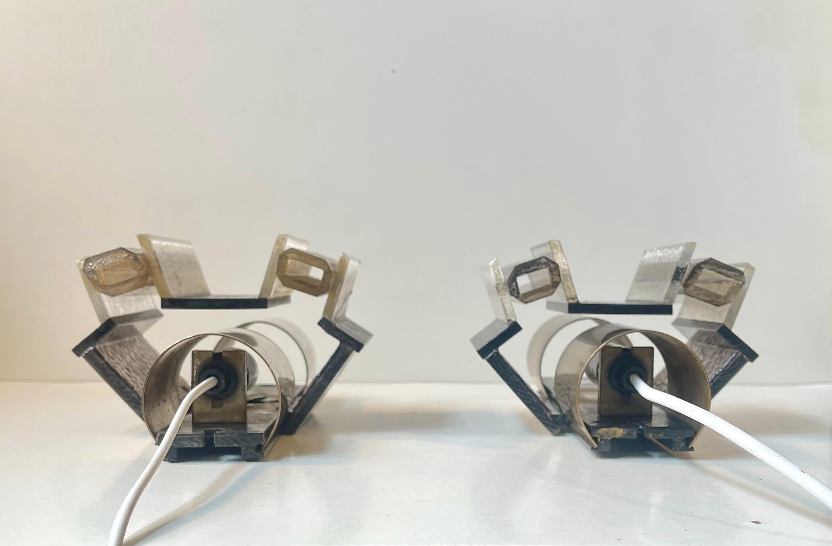 Metal Claus Bolby Danish Space Age Wall Sconces for Cebo Industri, 1970s For Sale