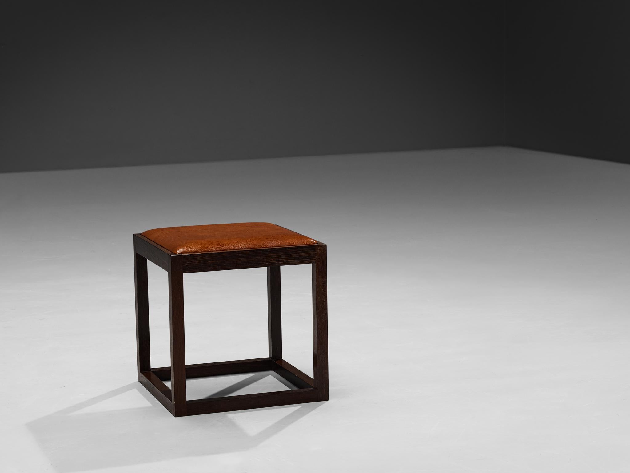 Claus Bonderup & Torsten Thorup Stools in Wengé and Leather For Sale 1