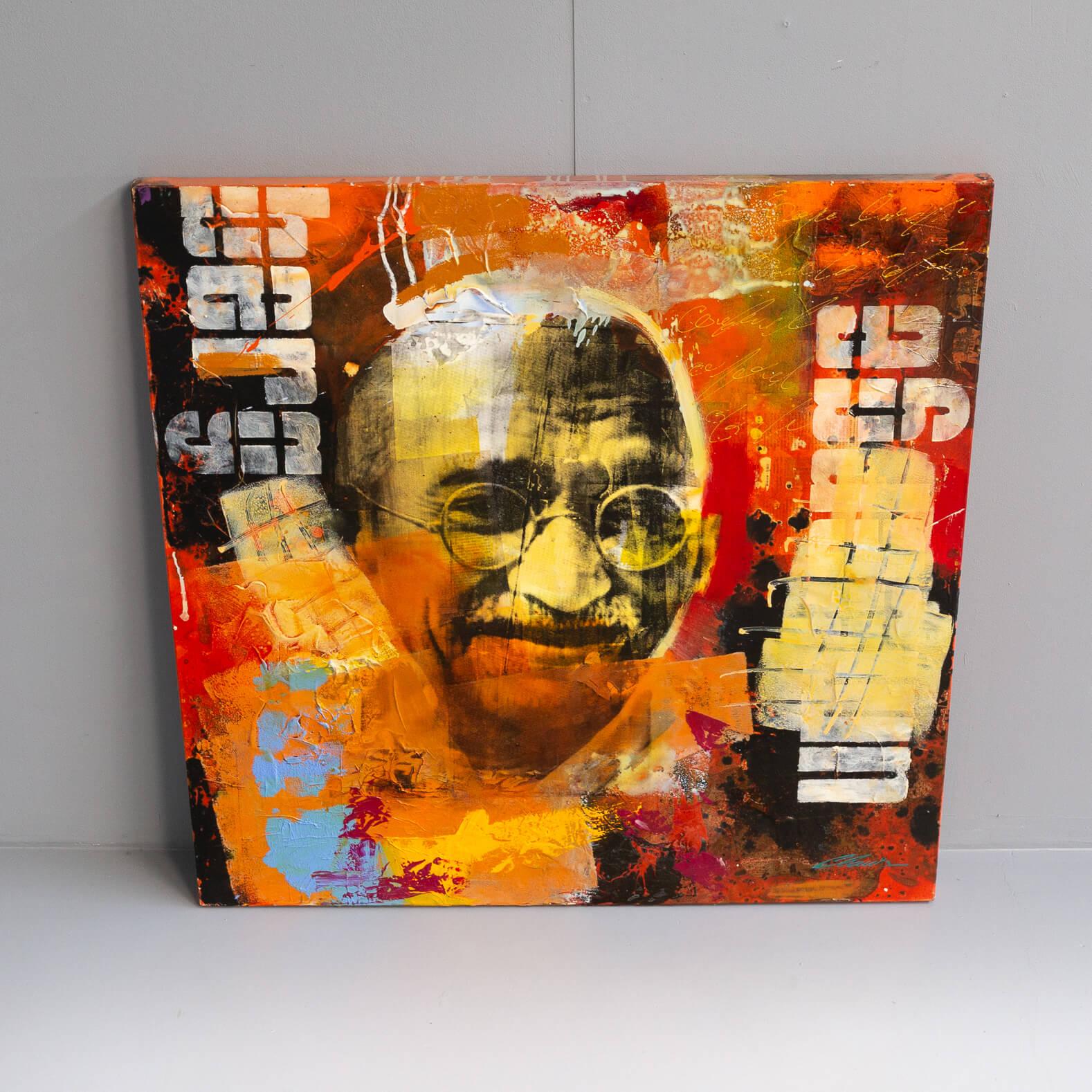 Brazilian Claus Costa Popart ‘Ghandi’ Artwork For Sale