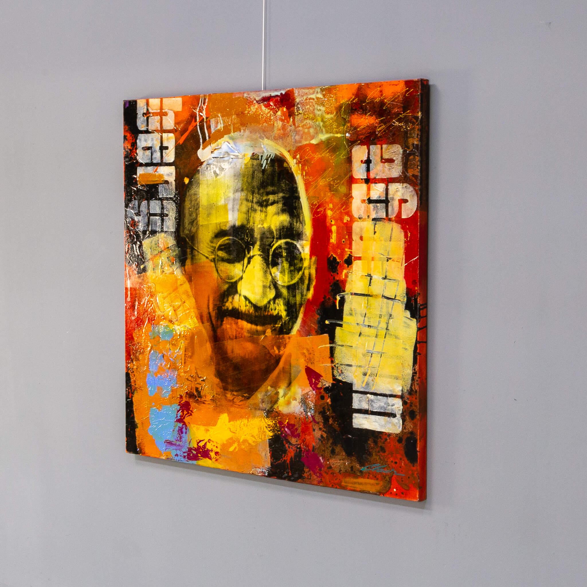 Brazilian Claus Costa popart ‘Ghandi’ artwork For Sale