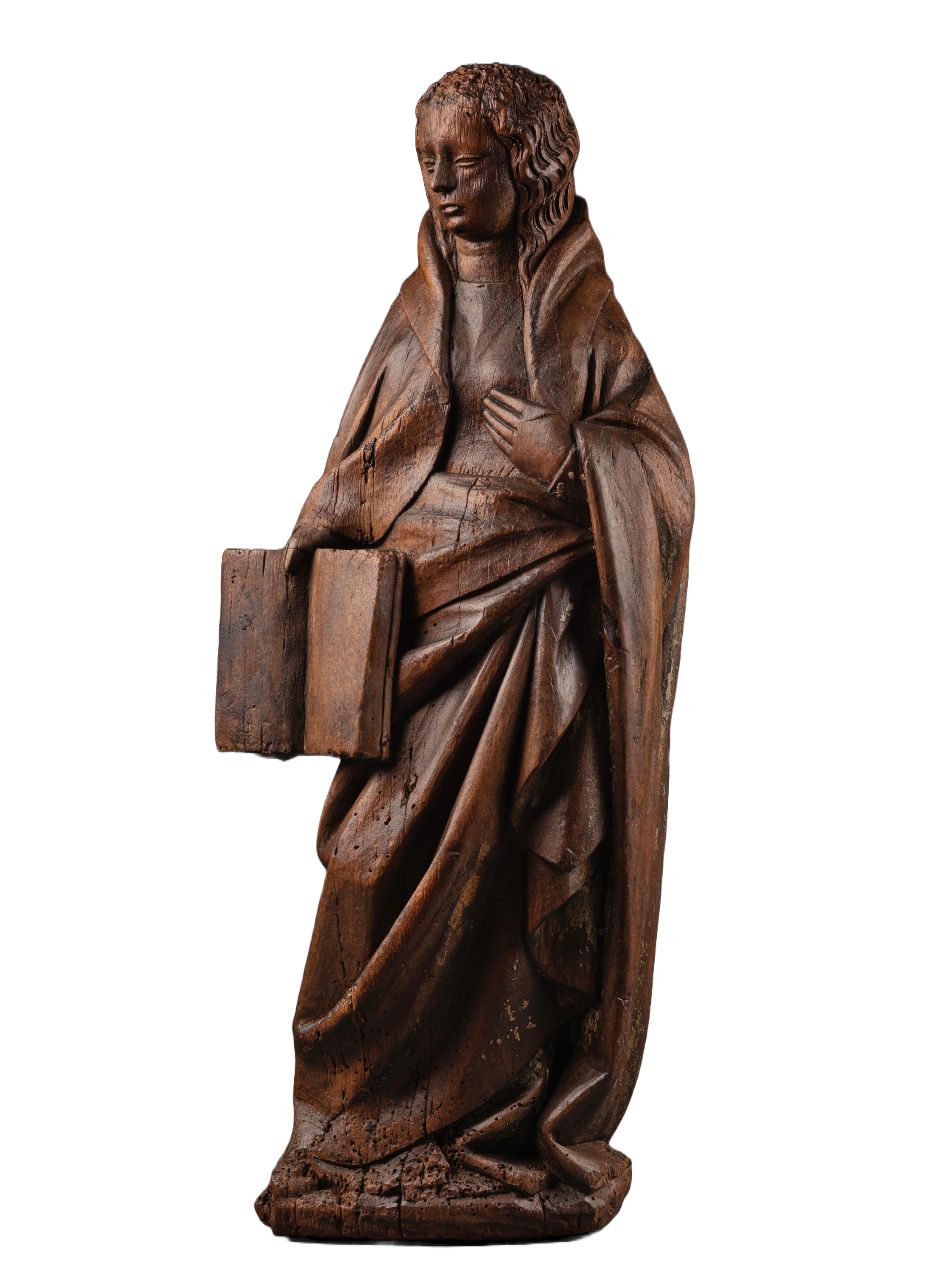 Claus de Werve Figurative Sculpture - Virgin of the Annunciation, Burgundy, early 15th century