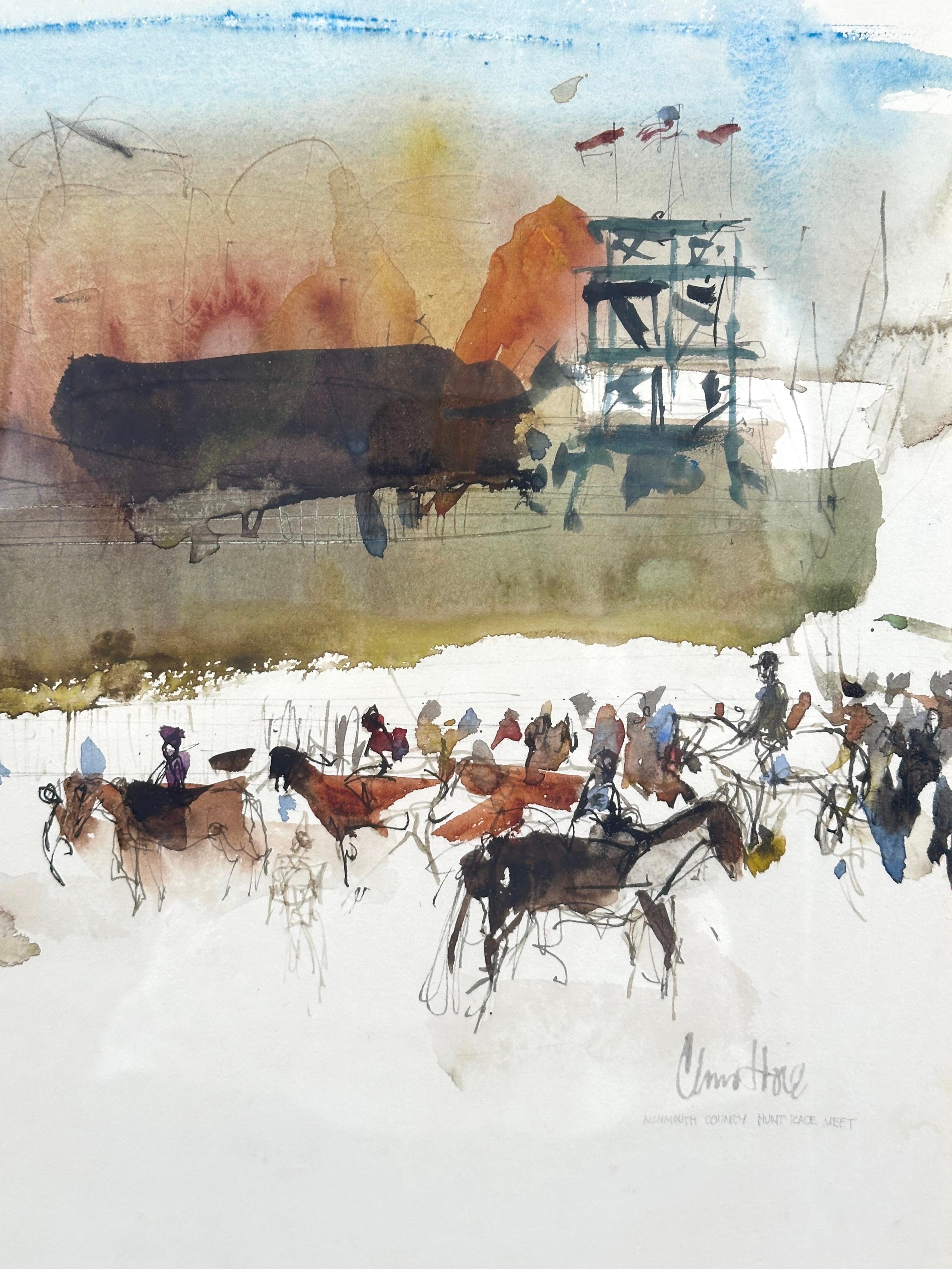 Monmouth County Hunt Race Meet NJ Landscape - Abstract Painting by Claus Hoie