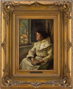 Claus Meyer, A Monk Contemplating By An Open Window, Oil Painting 