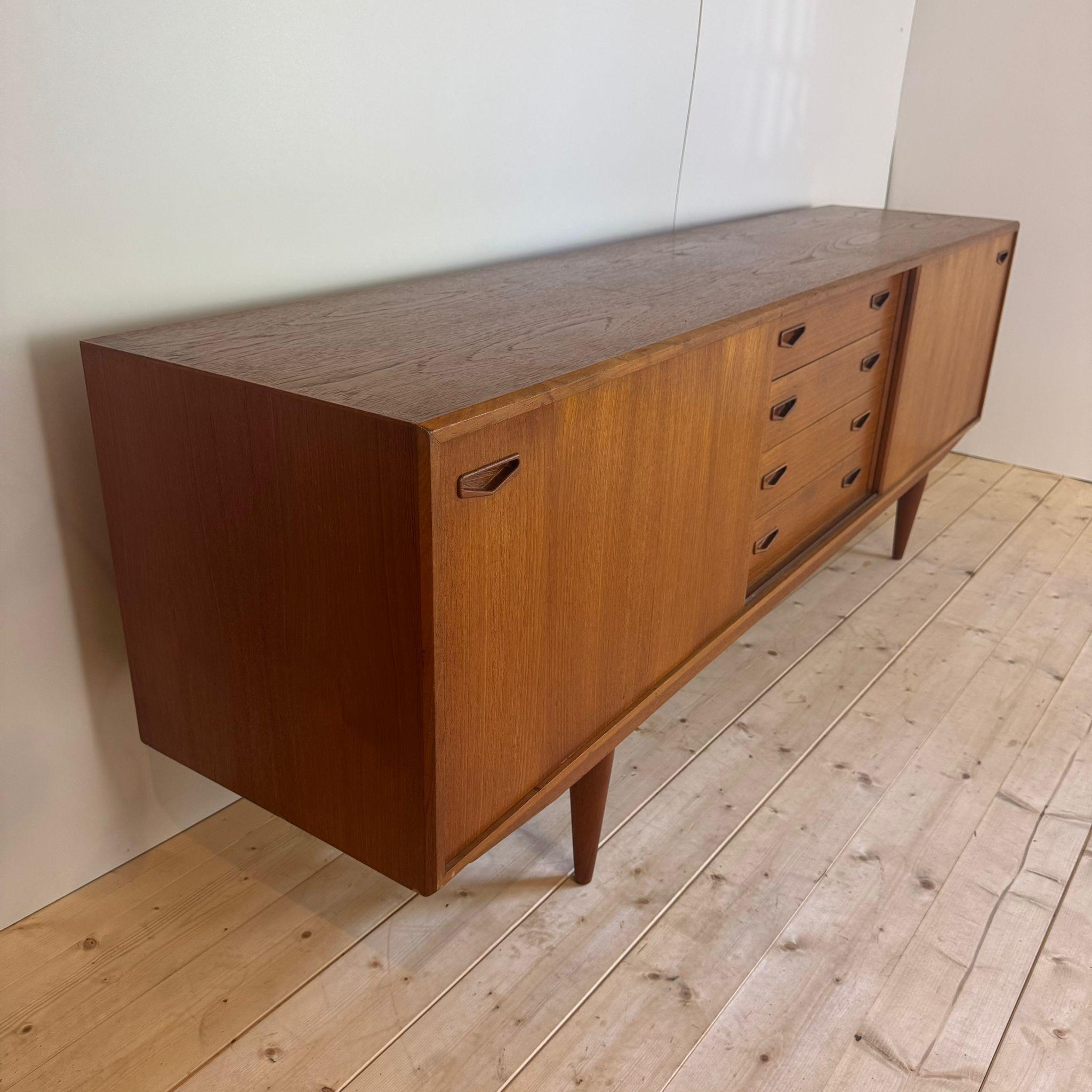 Teak Clausen & Son vintage teak sideboard, Denmark 1960s For Sale