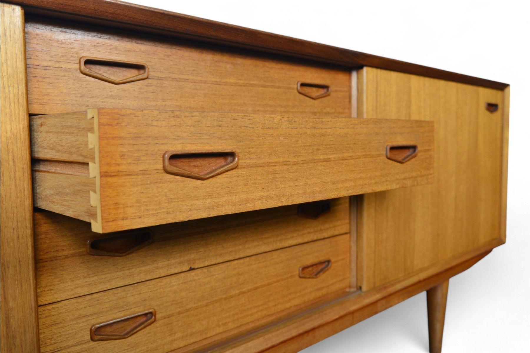 Clausen + Sons Low Teak Credenza In Good Condition In Berkeley, CA