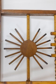 Claustra in bamboo decorated with suns. 1970s. LS5889A358J