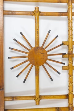 Claustra in bamboo decorated with suns. 1970s. LS5889B358J