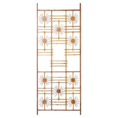 Claustra in bamboo decorated with suns. 1970s. LS5889B358J