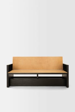 Clavijero Bench, Black Finished Oak Wood