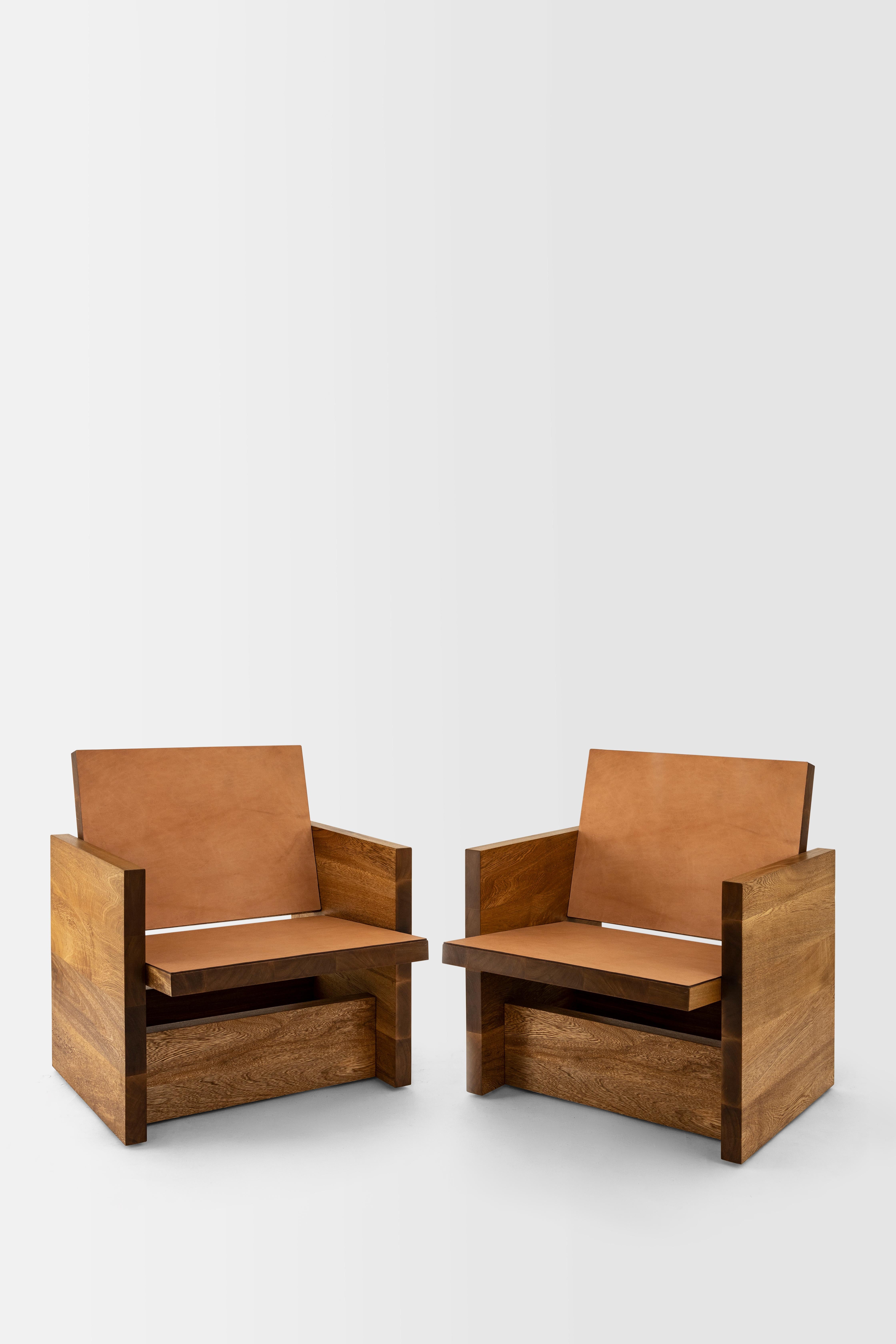 Clavijero Lounge Chair, Rosa Morada Wood For Sale 1