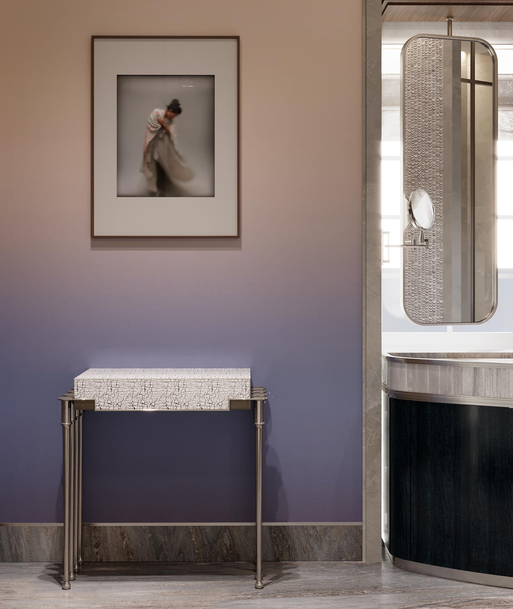 Table console de décoration de luxe Clavis Modern Luxury avec tiroir et torsion Art Déco en vente 8