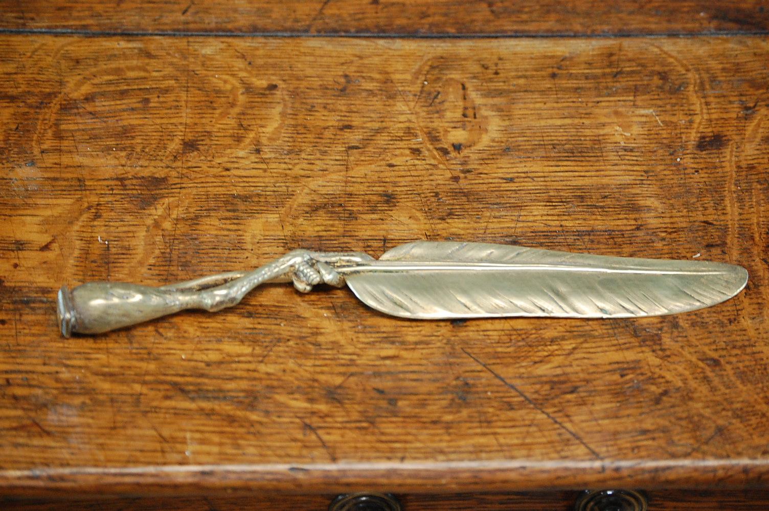 Claw and Feather Letter Opener In Excellent Condition In Pease pottage, West Sussex