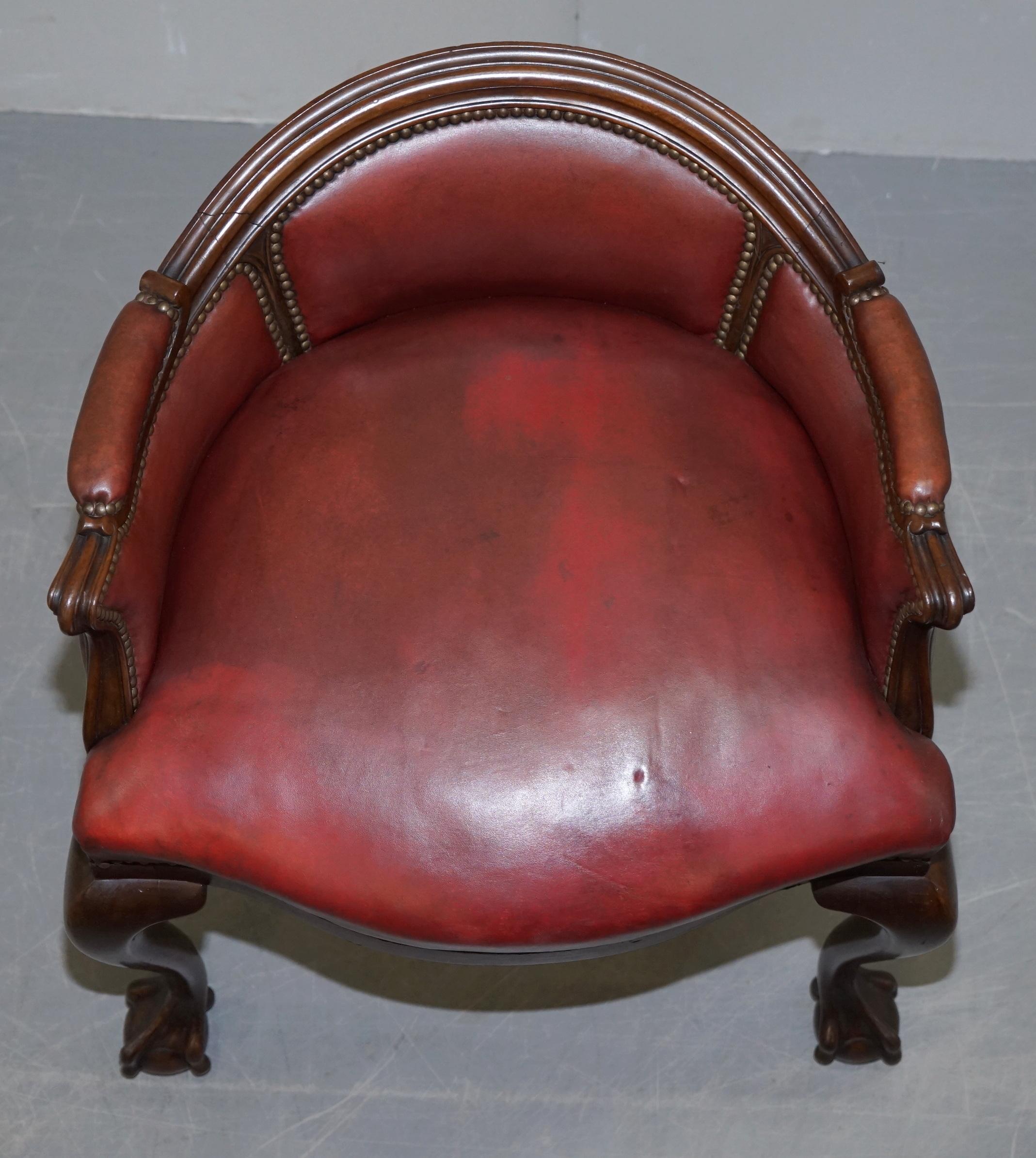 oxblood office chair